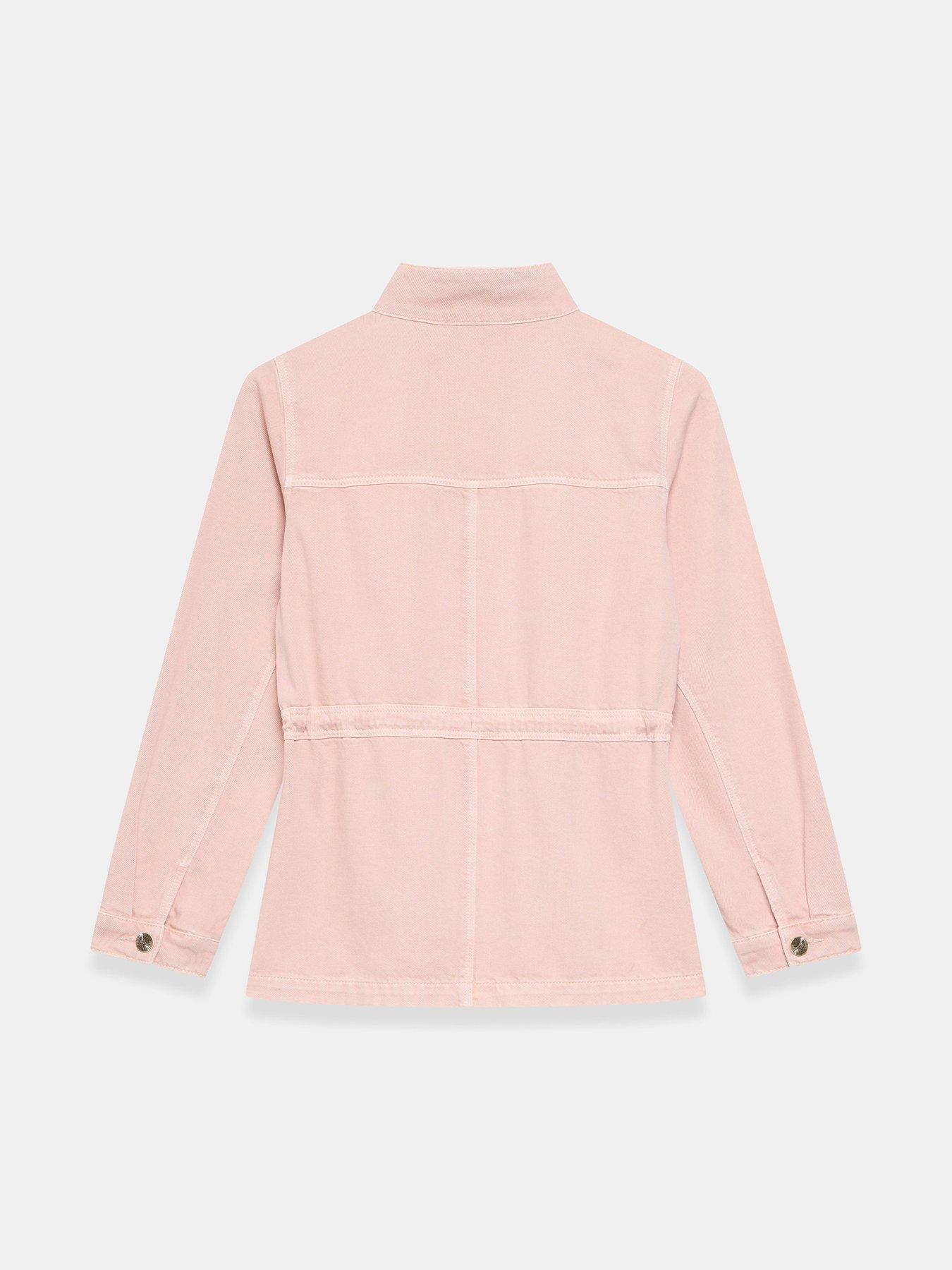 Image 6 of 6 of Mint Velvet Washed Utility Shacket - Light Pink