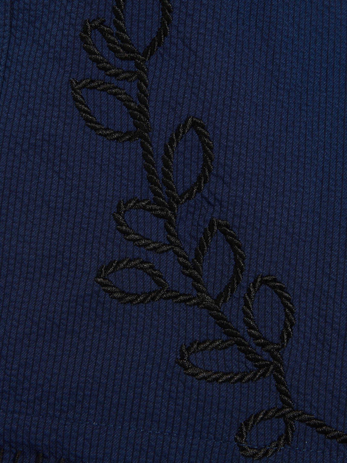Image 4 of 5 of River Island Older Boys Embroidered Floral Swim Set - Navy