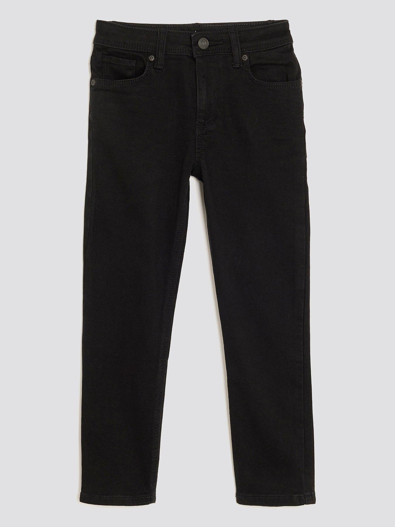 Image 1 of 2 of River Island Older Boys Relaxed Skinny Jeans - Black
