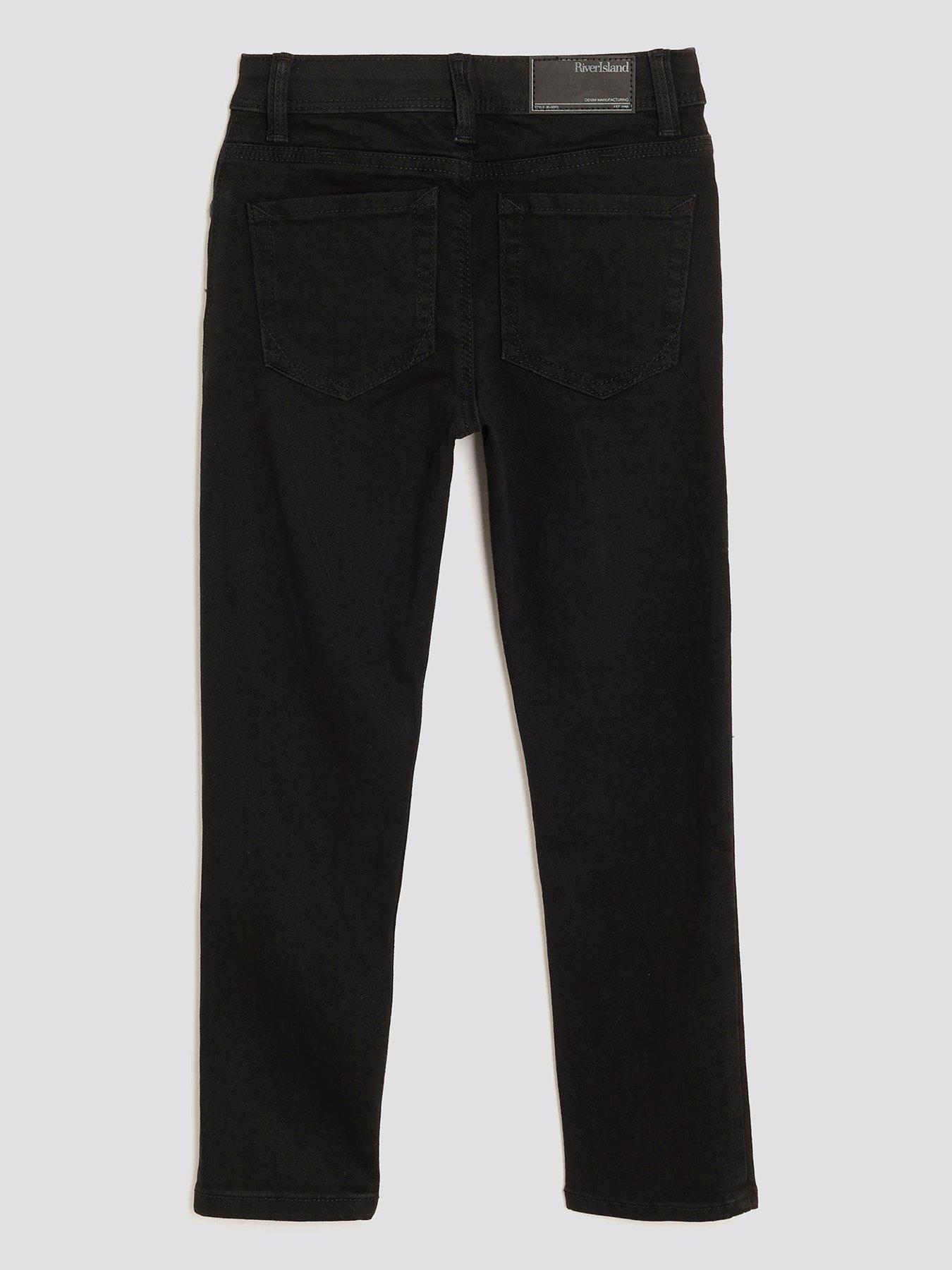 Image 2 of 2 of River Island Older Boys Relaxed Skinny Jeans - Black