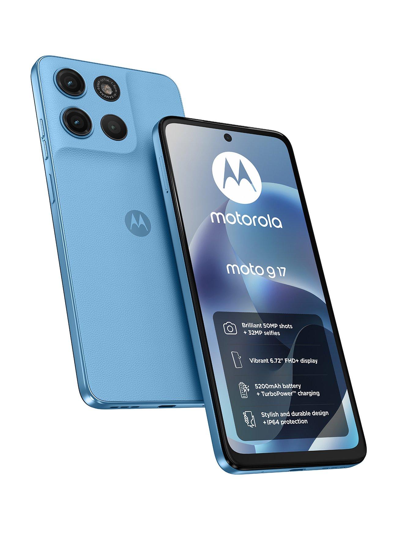 Image 1 of 7 of Motorola G17 - 128GB, PANTONE Mobile - Alaskan Blue