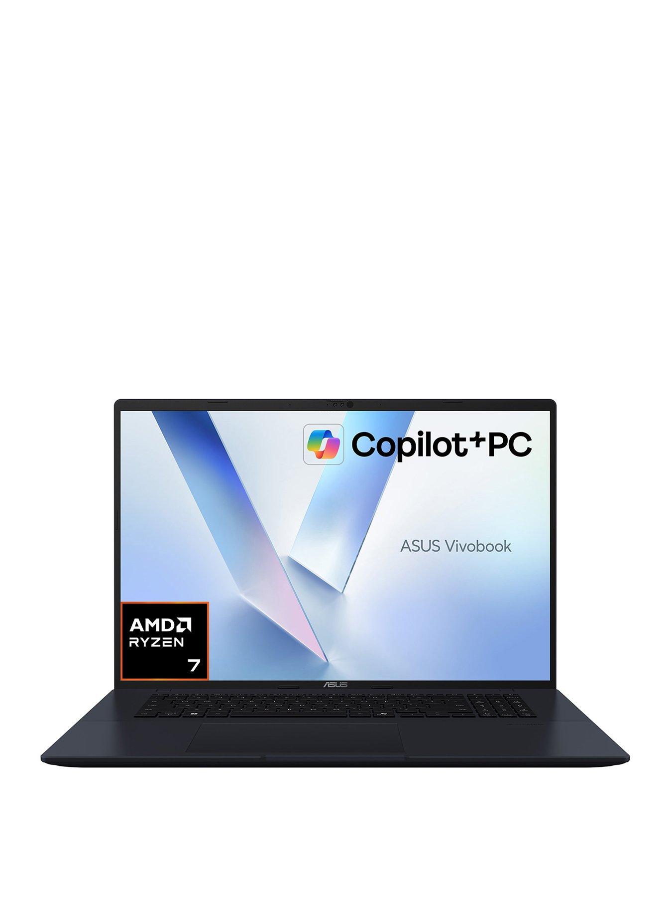 Image 1 of 7 of Asus Vivobook 18 - Copilot+ PC - 18in Laptop - AMD Ryzen AI 5 - 16GB RAM - 1TB - Blue