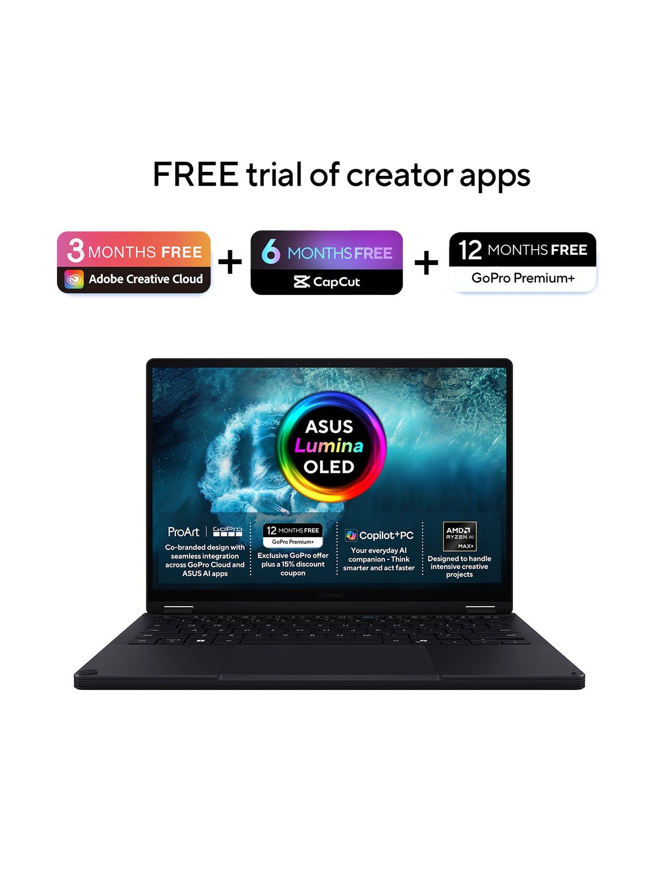 Image 2 of 7 of Asus ProArt GoPro Edition PX13 - Copilot+ PC - 13.3in OLED - AMD AI MAX - 128GB RAM - 2TB &ndash; Black