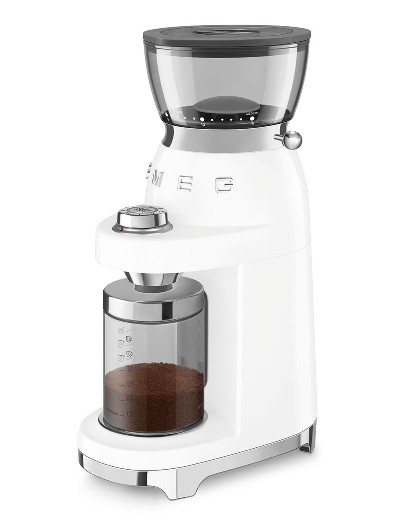 Image 4 of 6 of Smeg 50's Style Electric Coffee Grinder, Conical Burr, 30 Bean Grinding Levels, White