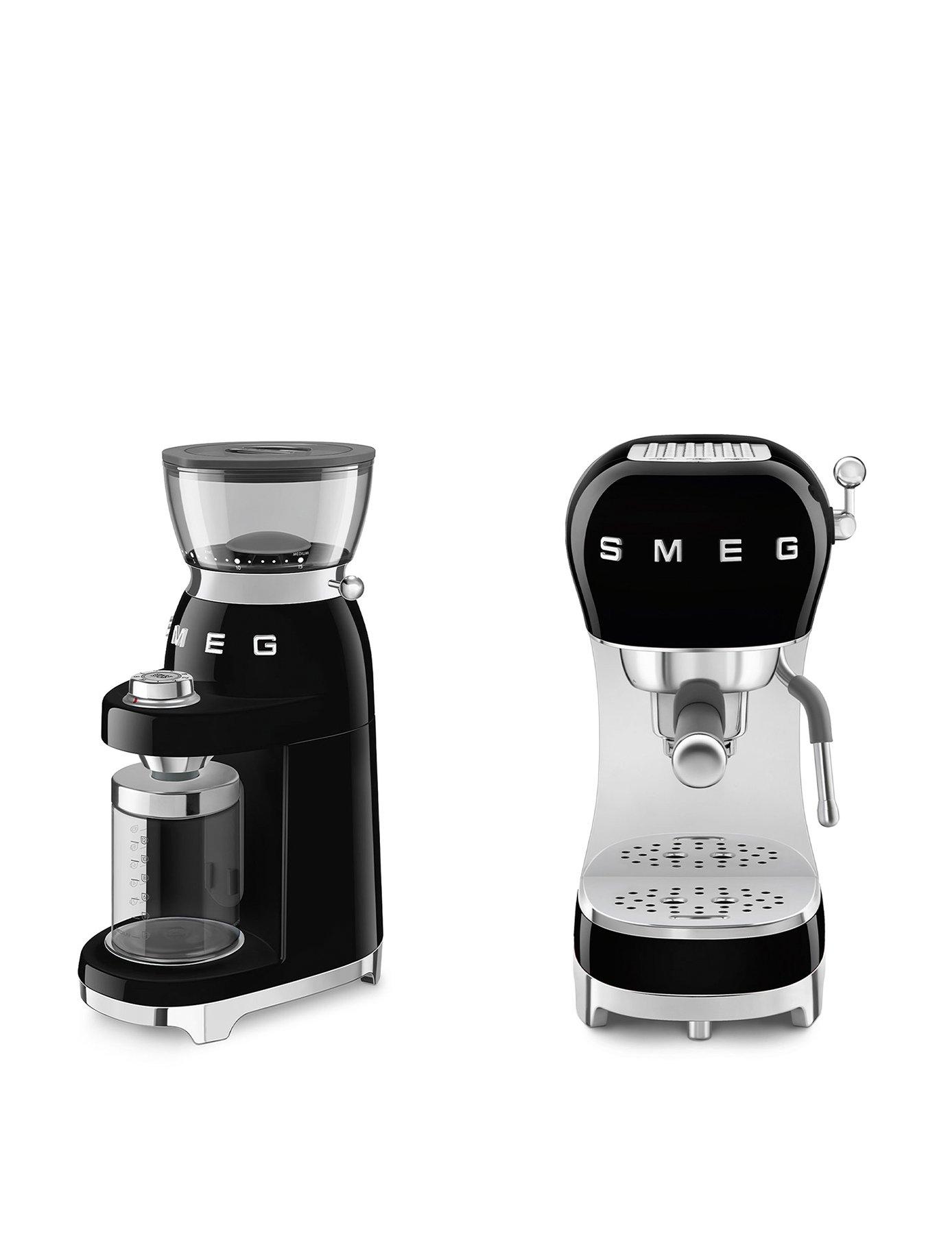 Smeg 50's Style Coffee Grinder & Espresso Coffee Machine in Black - Image 3