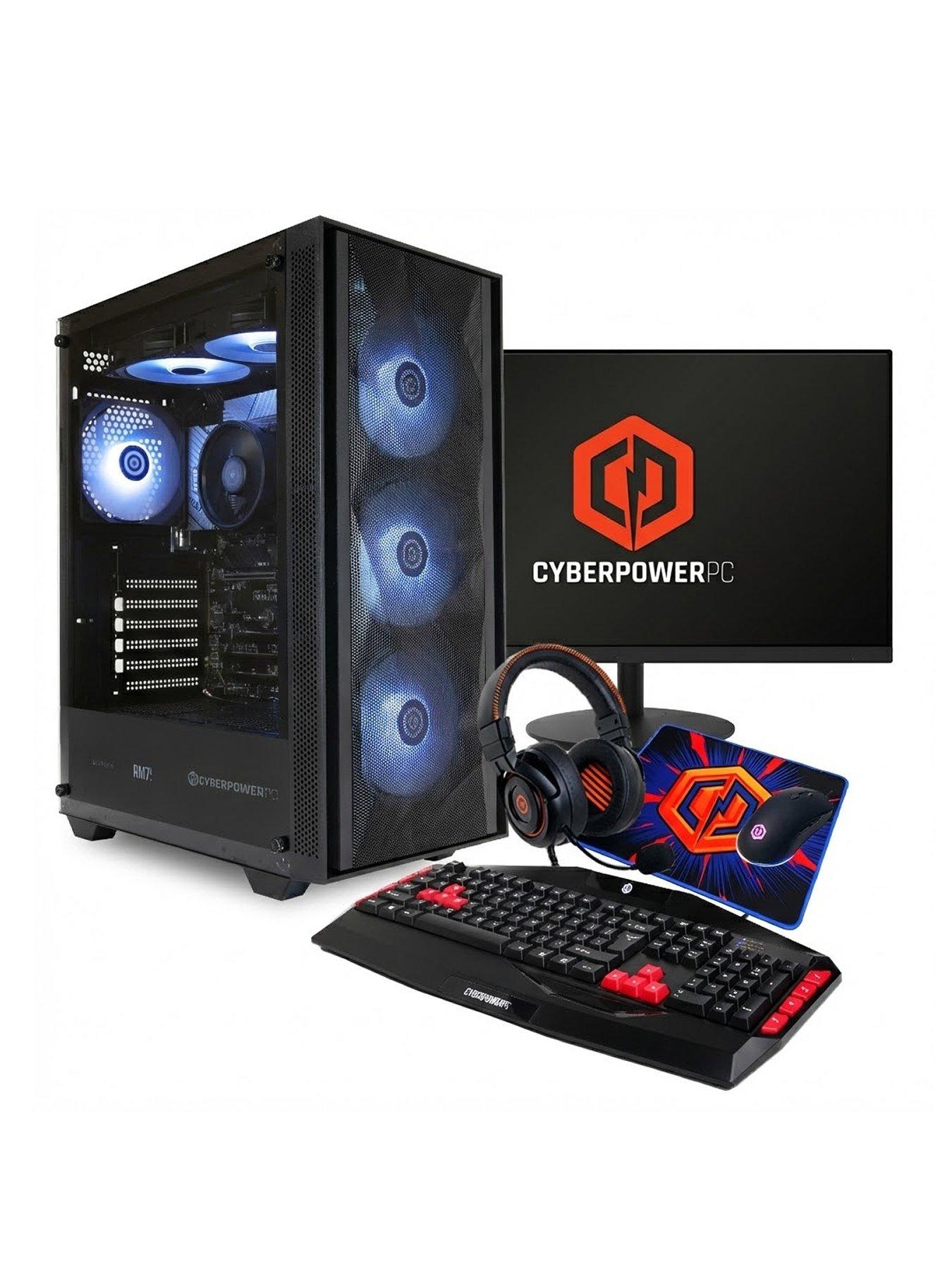 Image 1 of 5 of CyberPower PC Gaming Desktop Bundle -&nbsp;AMD Ryzen 5 8500G, 16GB RAM, 1TB SSD, 23.8-inch FHD Monitor, Gaming&nbsp;Headset, CyberPowerPC Keyboard, Mouse and Mat