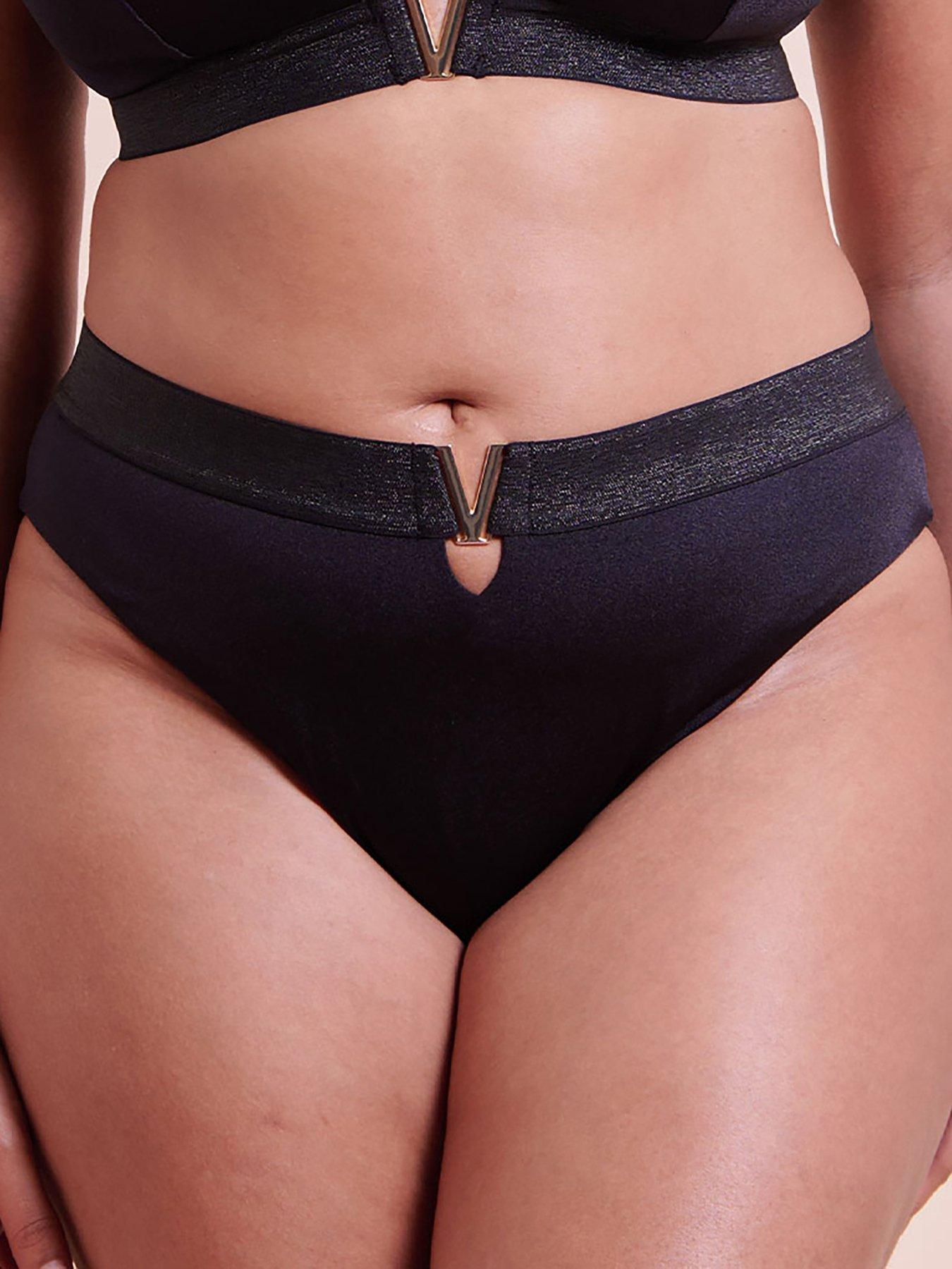 Image 5 of 6 of Curvy Kate Siren Seas High Leg Bikini Brief - Black