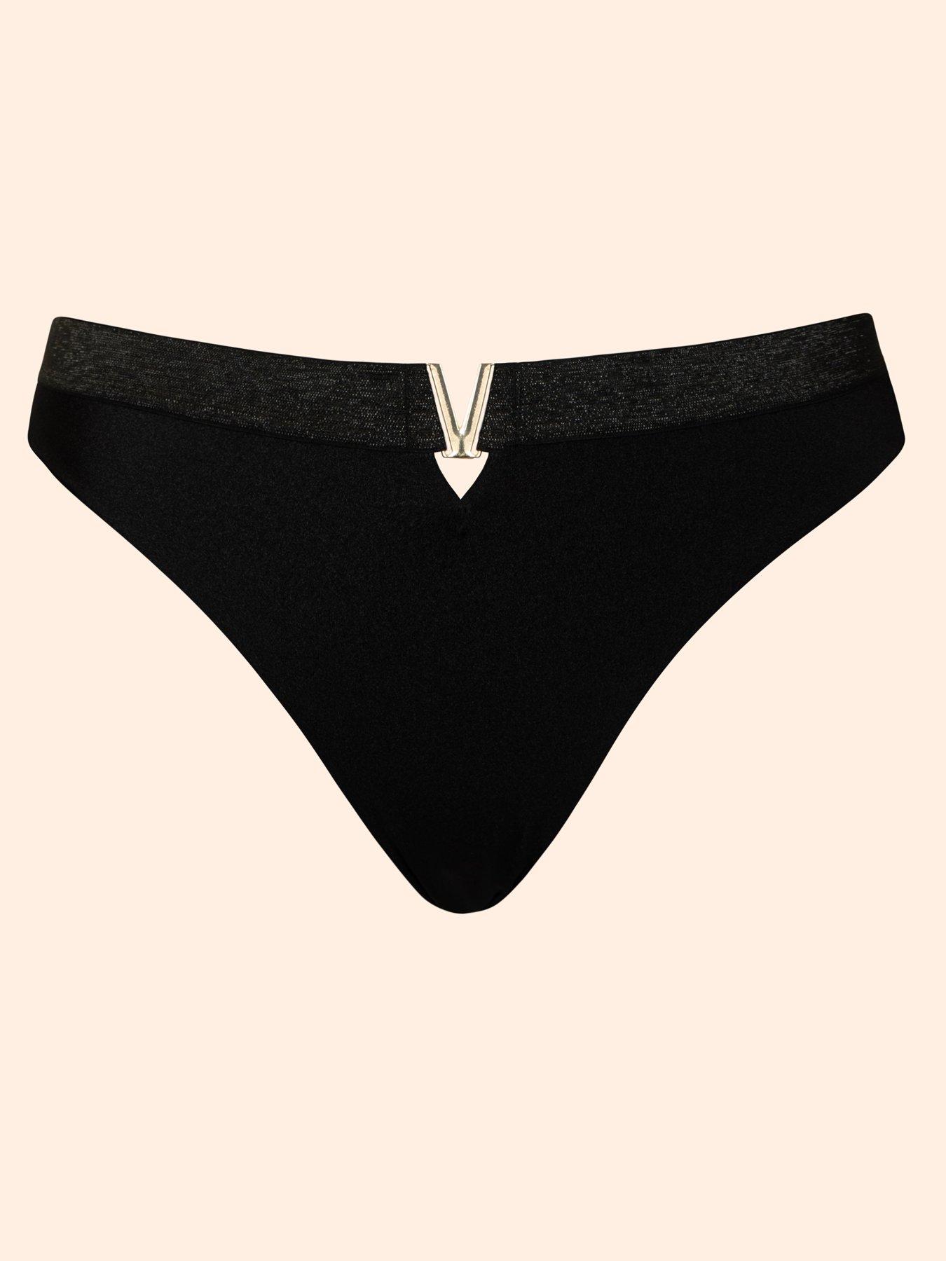 Image 6 of 6 of Curvy Kate Siren Seas High Leg Bikini Brief - Black