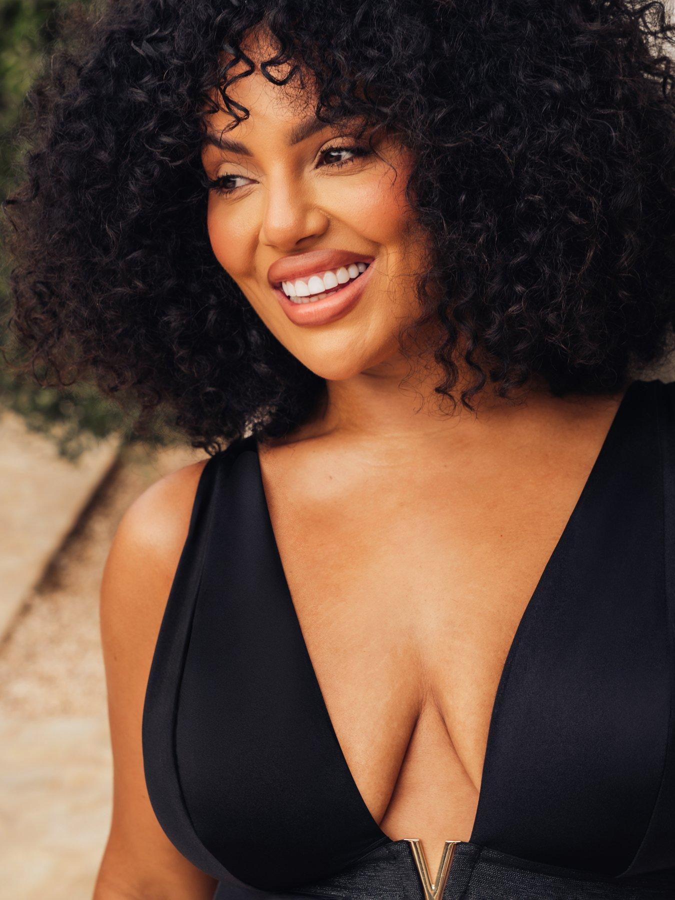 Image 4 of 6 of Curvy Kate Siren Seas Non Wired Swimsuit - Black