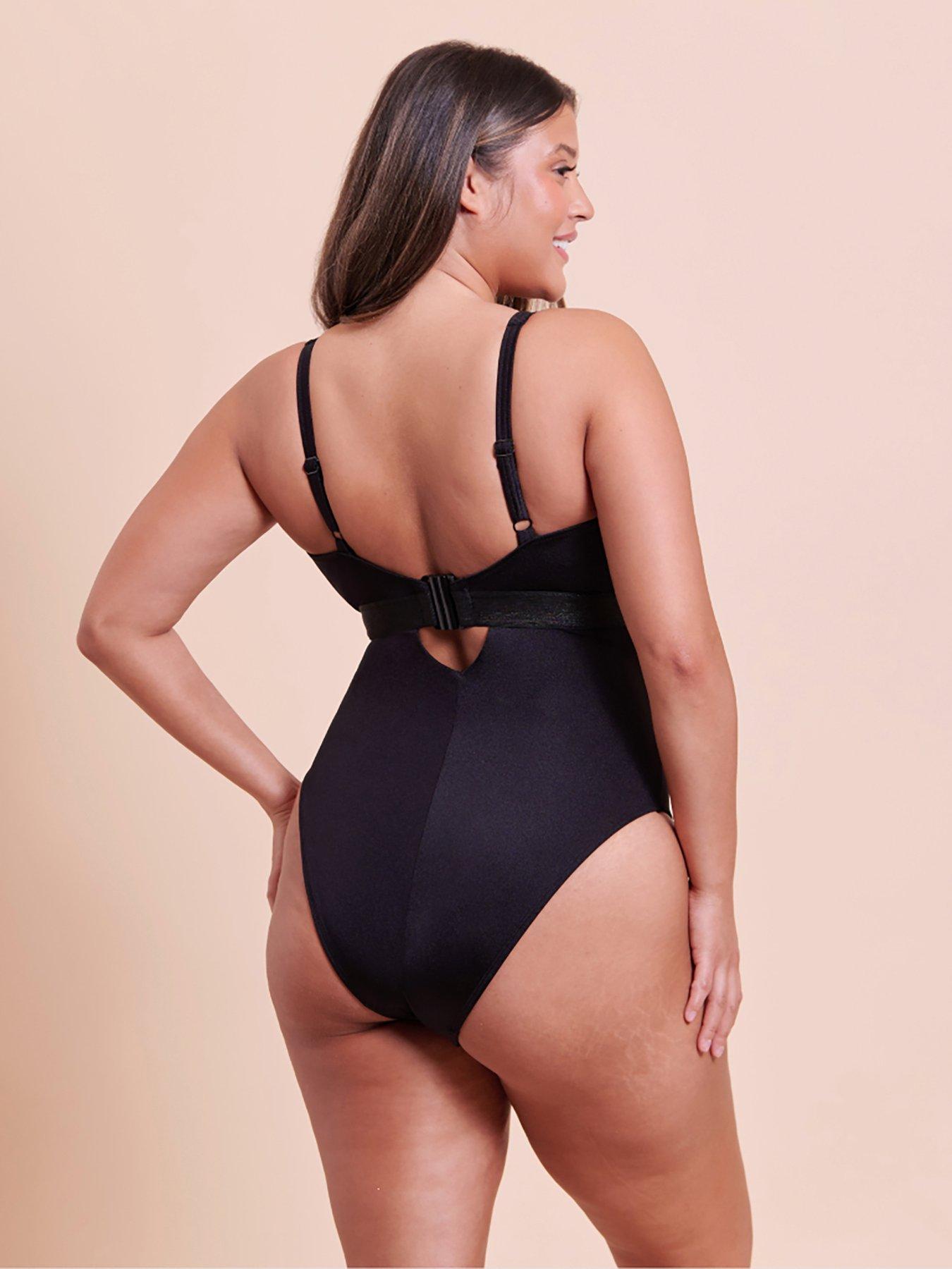 Image 5 of 6 of Curvy Kate Siren Seas Non Wired Swimsuit - Black