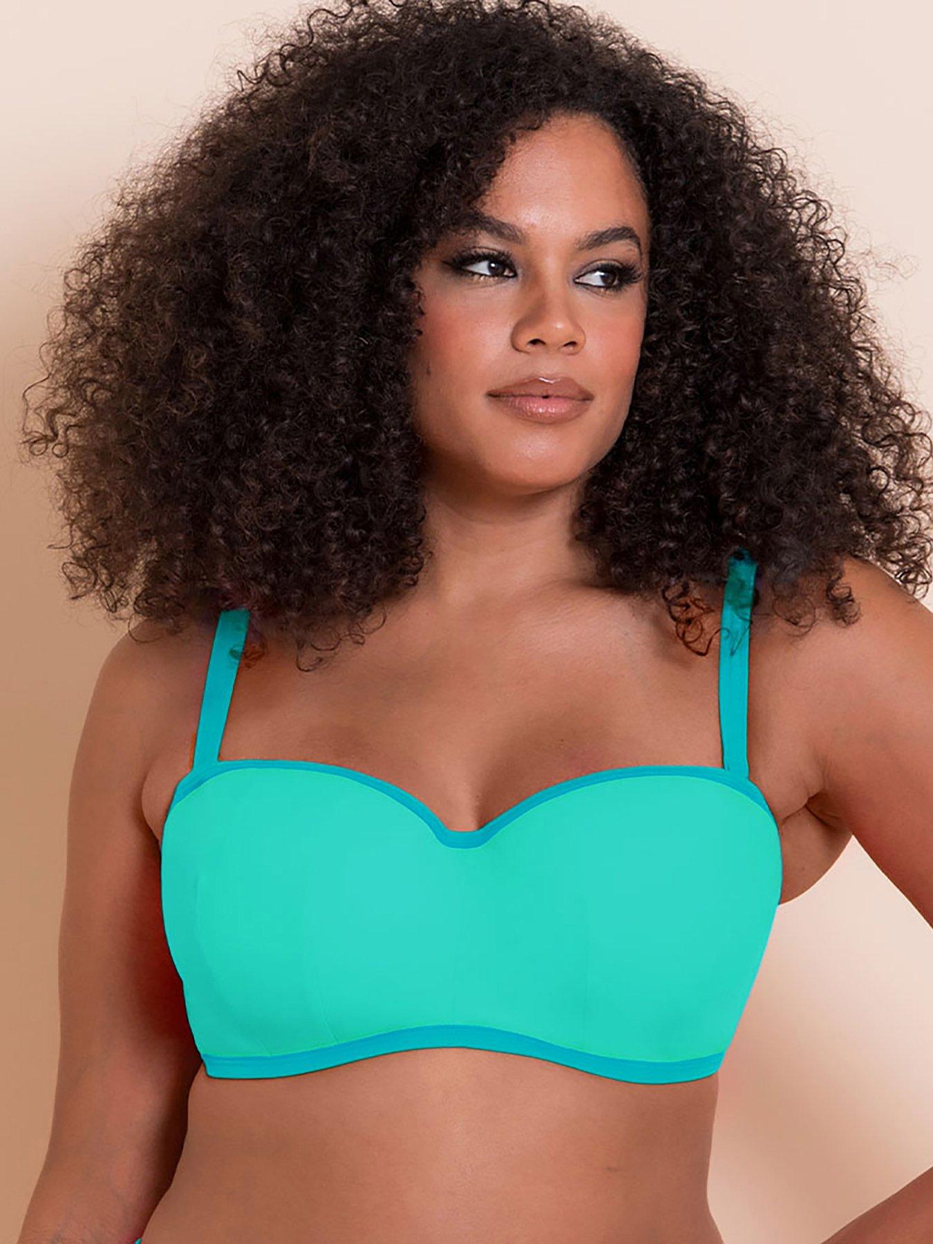 Image 3 of 5 of Curvy Kate Minimalist Bandeau Strapless Multiway Bikini Top - Aqua
