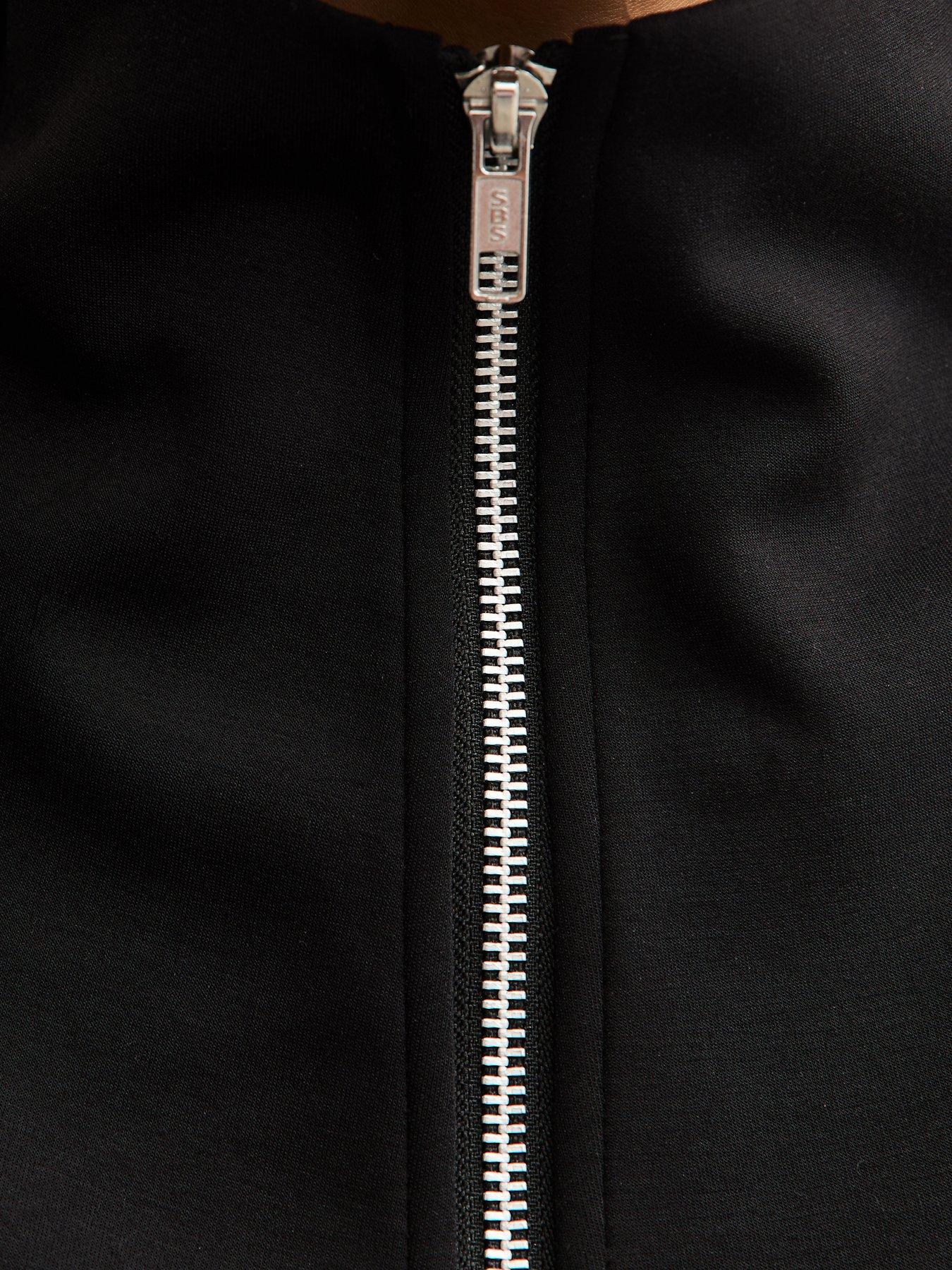 Image 6 of 6 of New Look Premium Quarter Zip Sweatshirt - Black