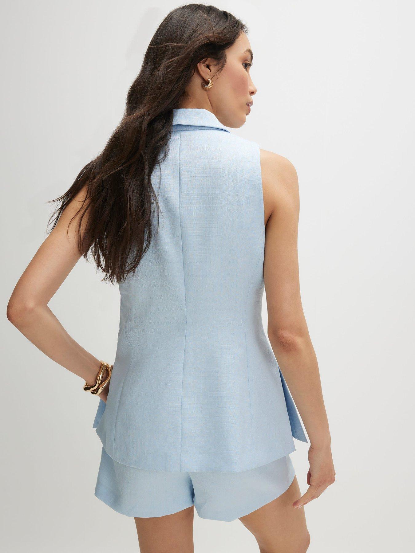 Image 2 of 6 of River Island Miriam Halter Co-ord Waistcoat - Blue