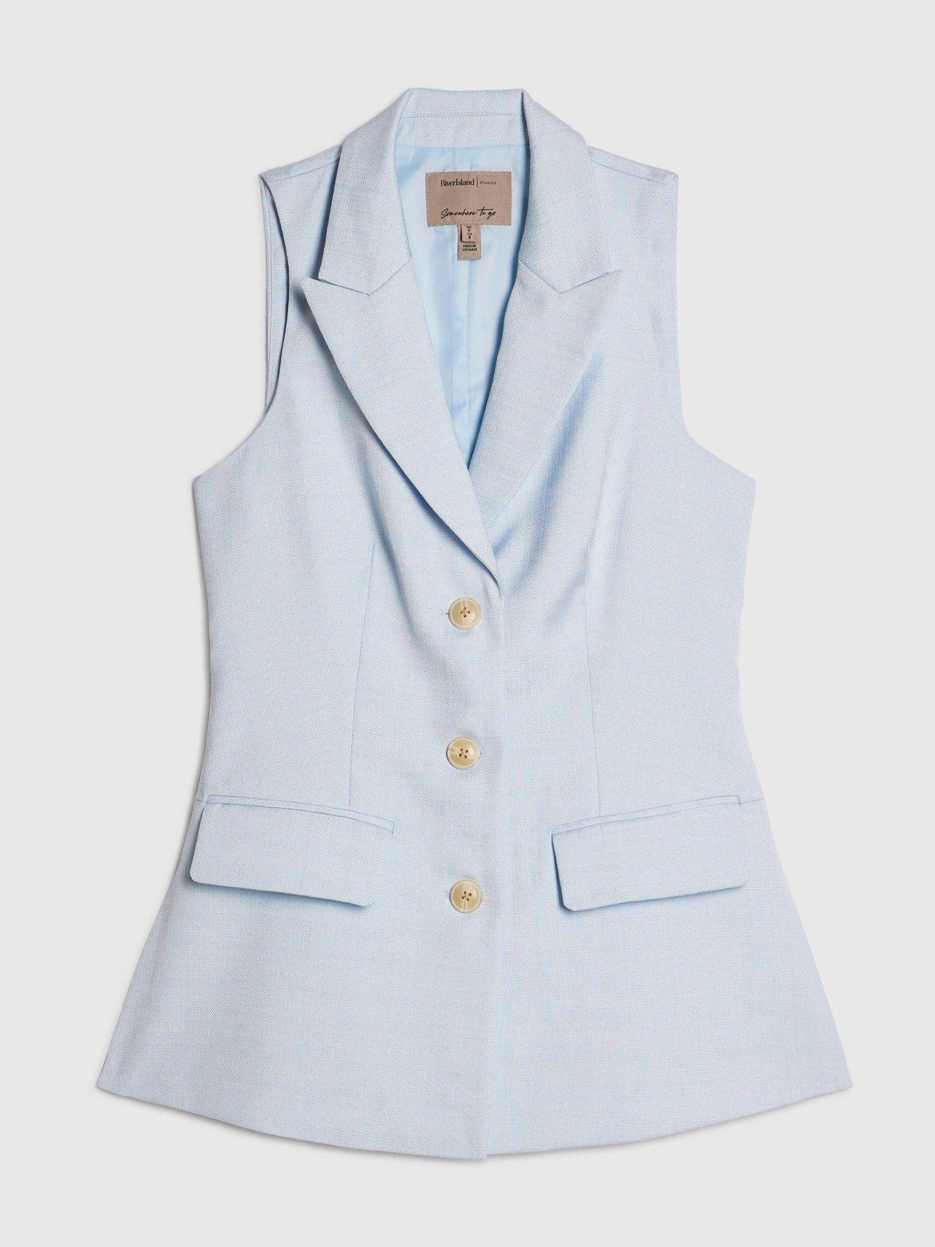 Image 5 of 6 of River Island Miriam Halter Co-ord Waistcoat - Blue