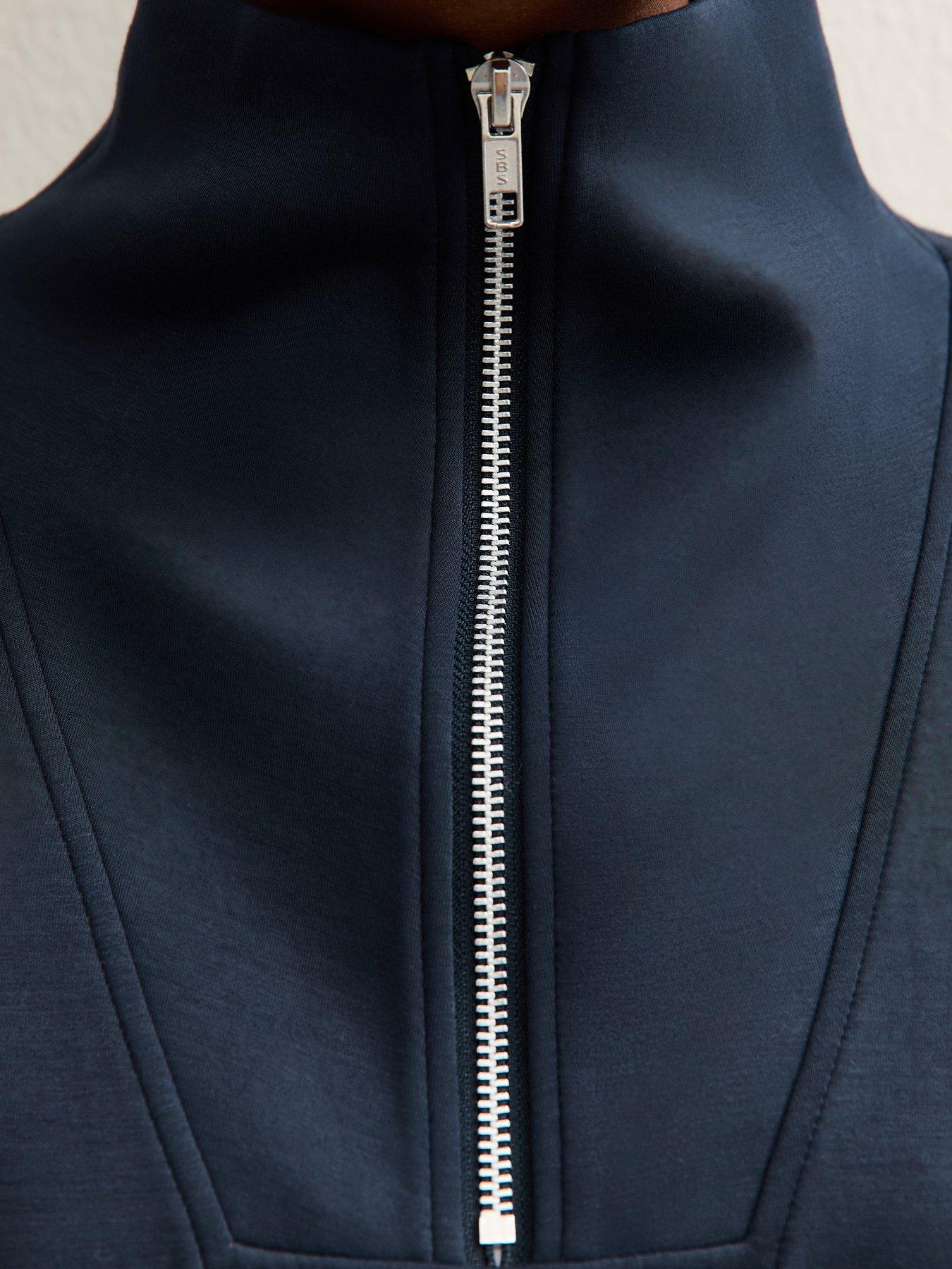Image 5 of 5 of New Look Navy Premium Quarter Zip Sweatshirt