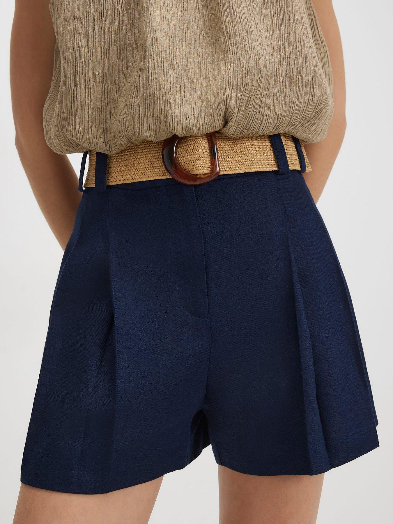Image 4 of 6 of River Island Linen Belted Short - Blue