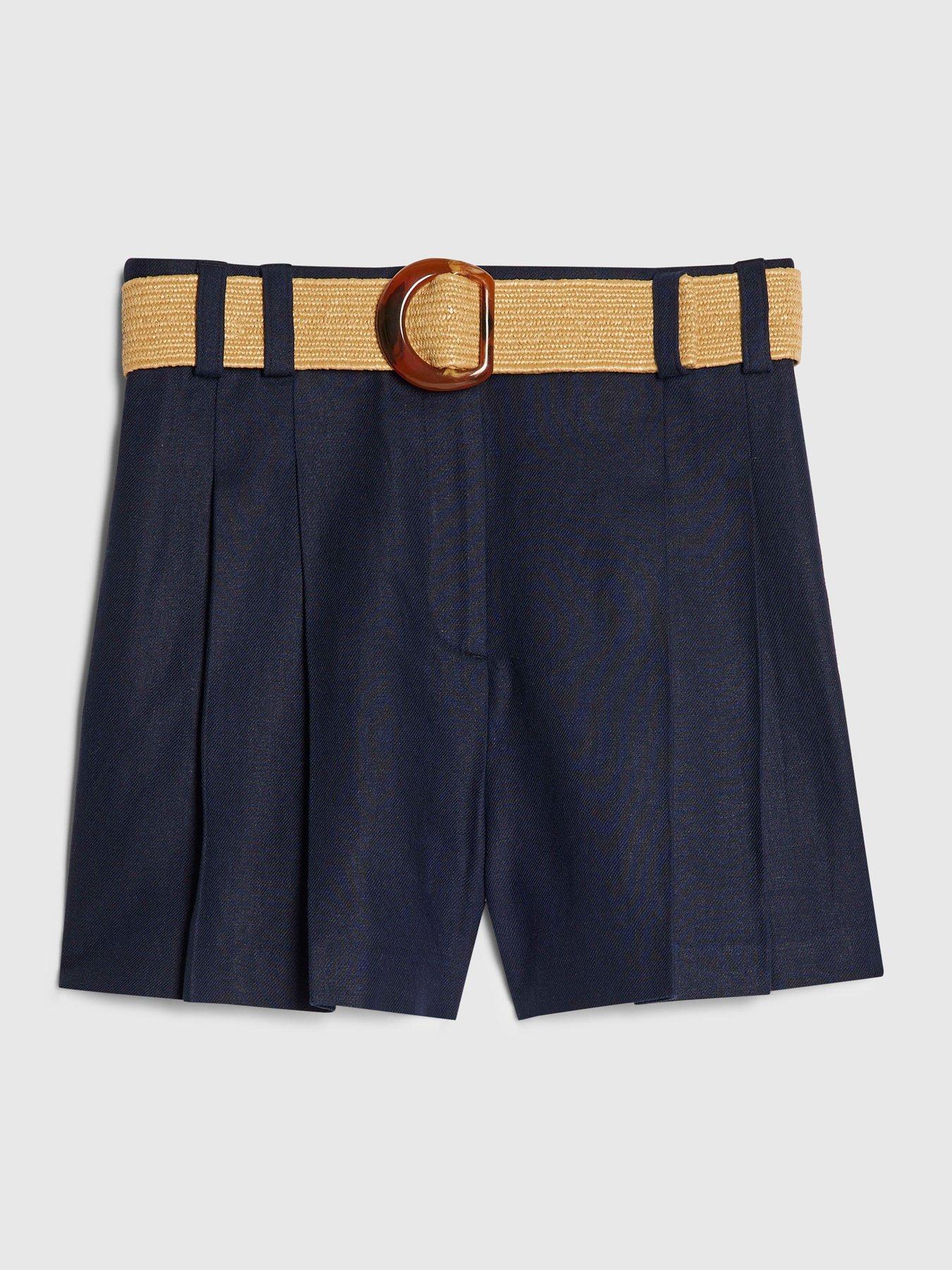 Image 5 of 6 of River Island Linen Belted Short - Blue
