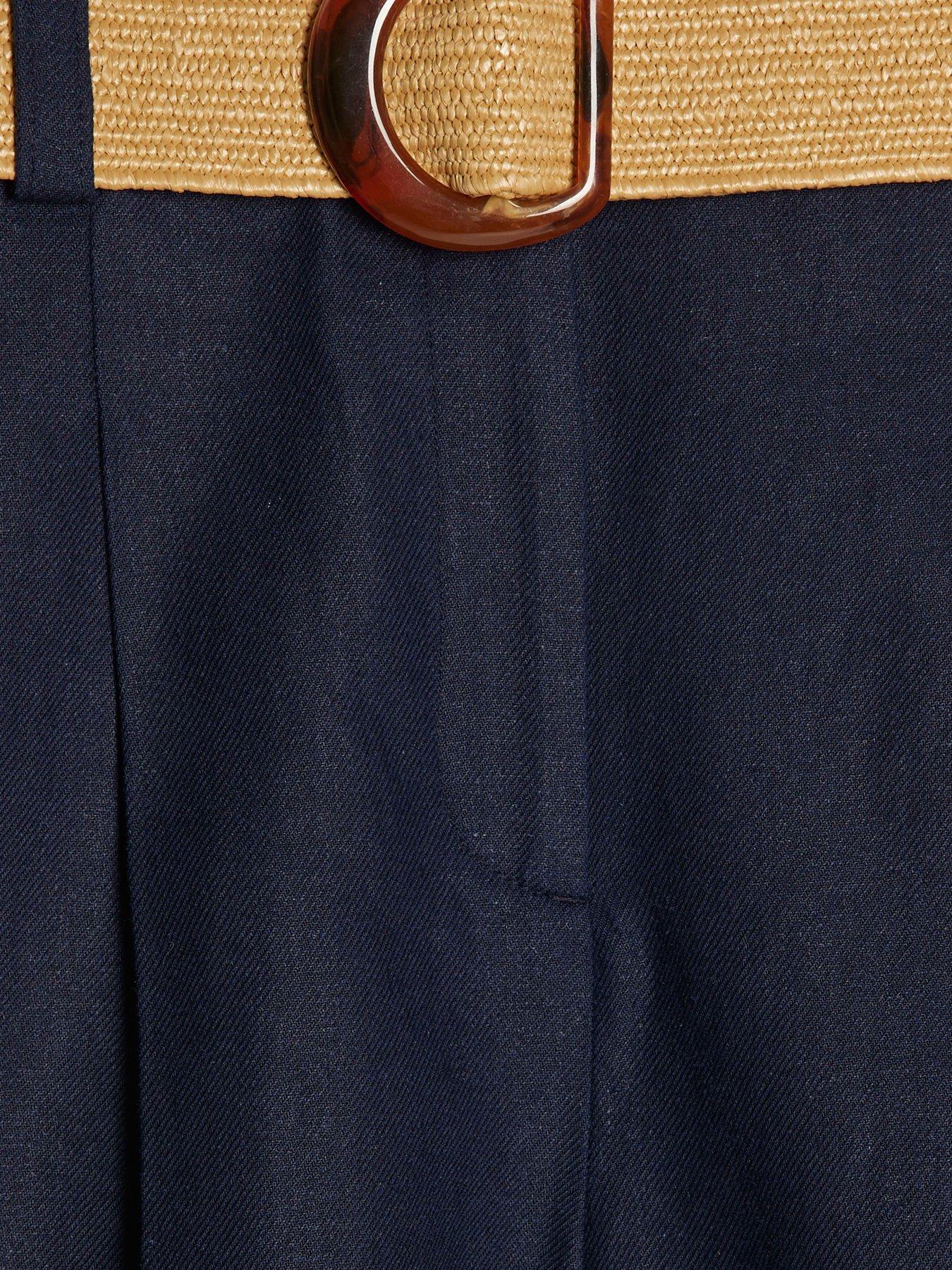 Image 6 of 6 of River Island Linen Belted Short - Blue