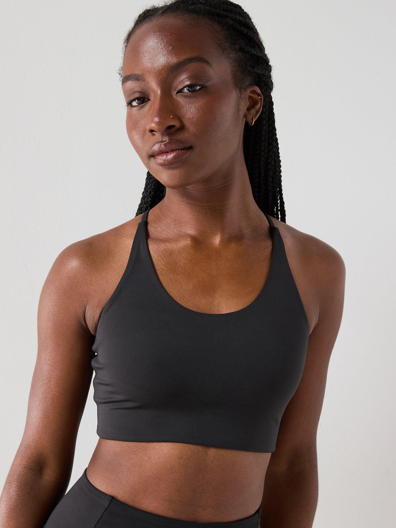 Girlfriend Collective Womens Training Float Cleo Halter Bra - Black