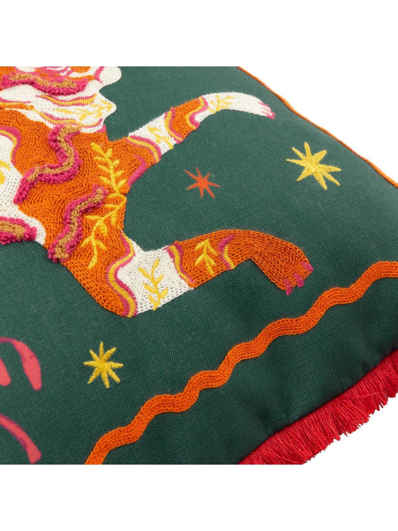 Image 5 of 5 of Furn Les Animaux Tigress 45X45 Polyester Cushion - Emerald