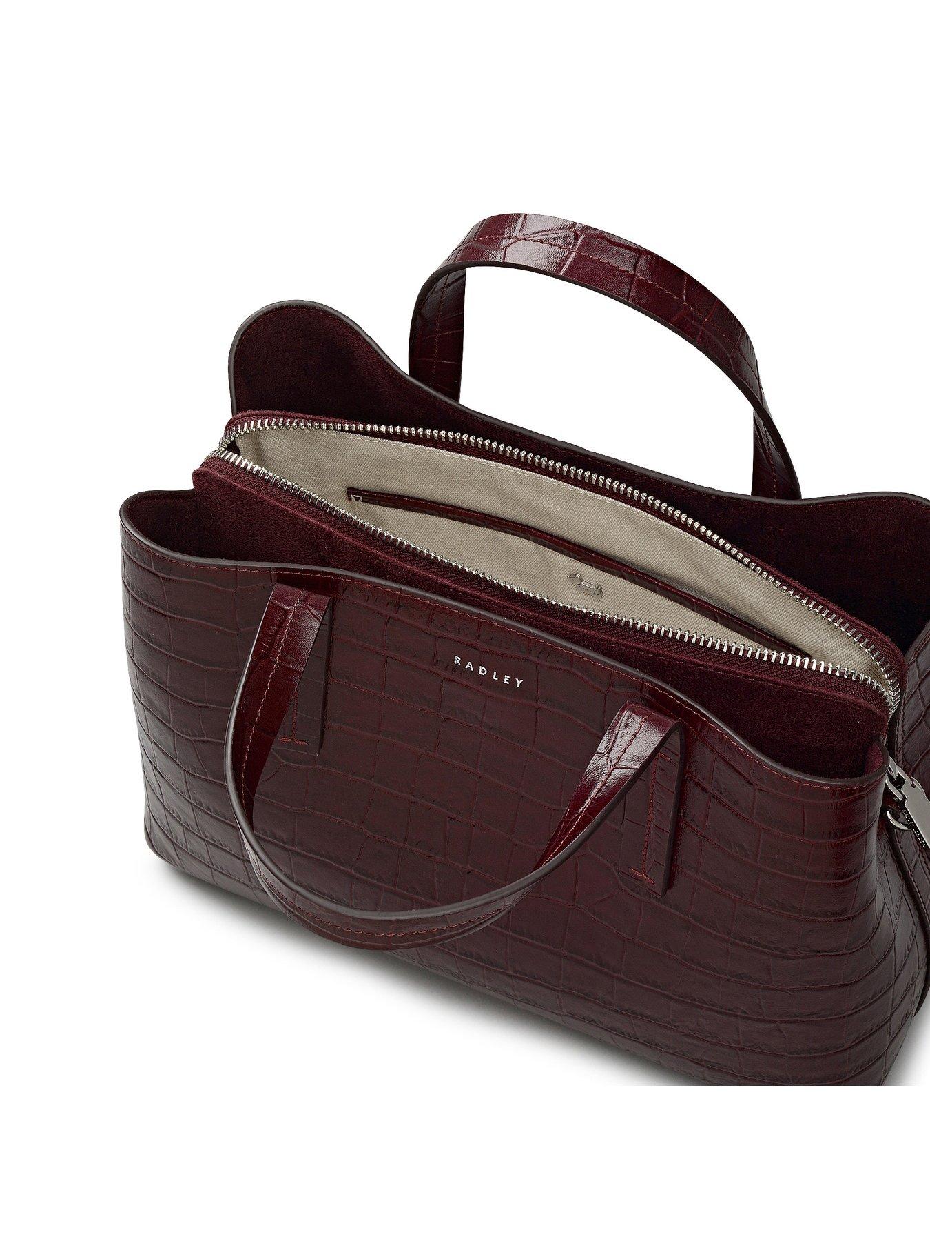 Radley Dukes Place - Faux Croc Medium Ziptop Grab - Dark Cherry | Very