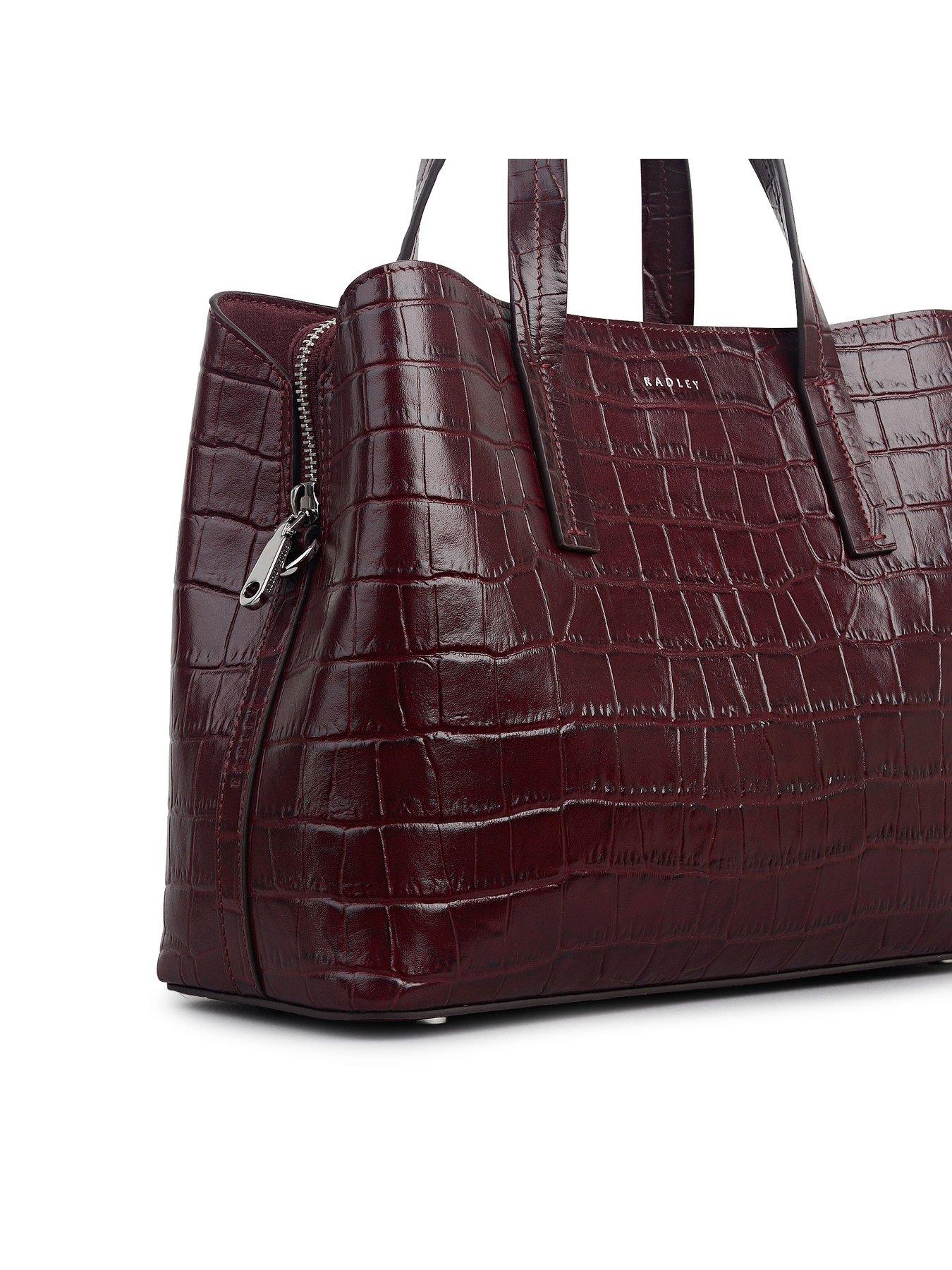 (レア希少)マミヤOP Peters Road Spruce PRB-34 Radley Dukes Place - Faux Croc Medium Ziptop Grab - Dark Cherry | Very