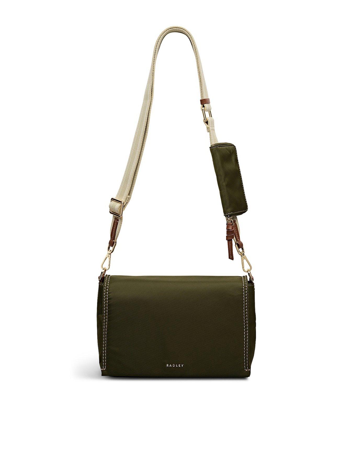 Image 1 of 4 of Radley Halley Row Medium Flapover Cross Body Olive Green