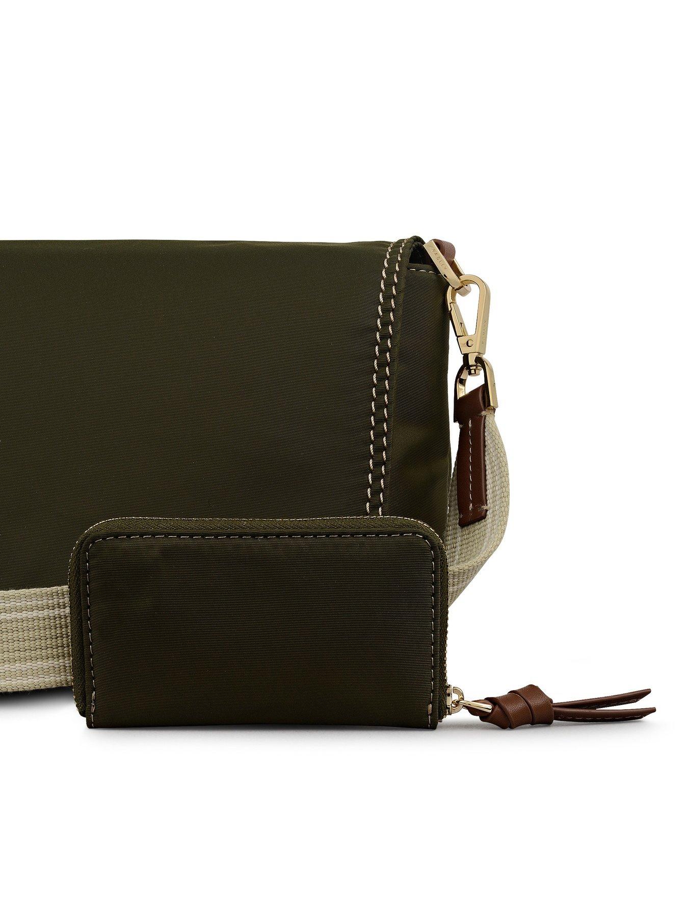 Image 4 of 4 of Radley Halley Row Medium Flapover Cross Body Olive Green