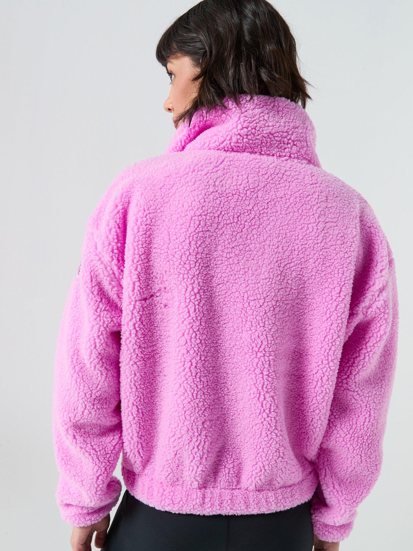 Image 2 of 6 of Gym + Coffee Womens Training Industry Fleece High Collar Jacket - Pink