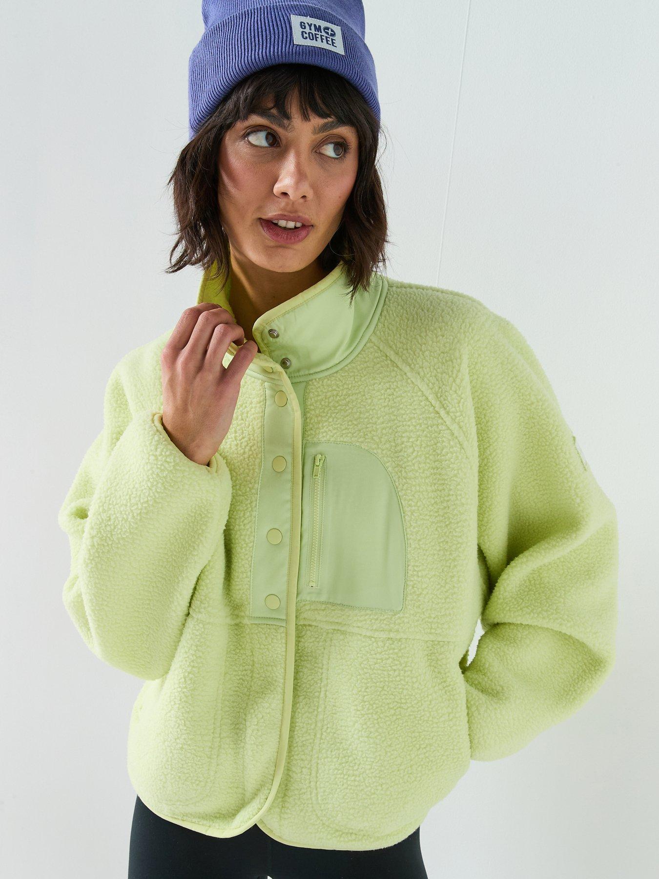 Gym + Coffee Womens Training Horizon Layer Up Full Snap - Green