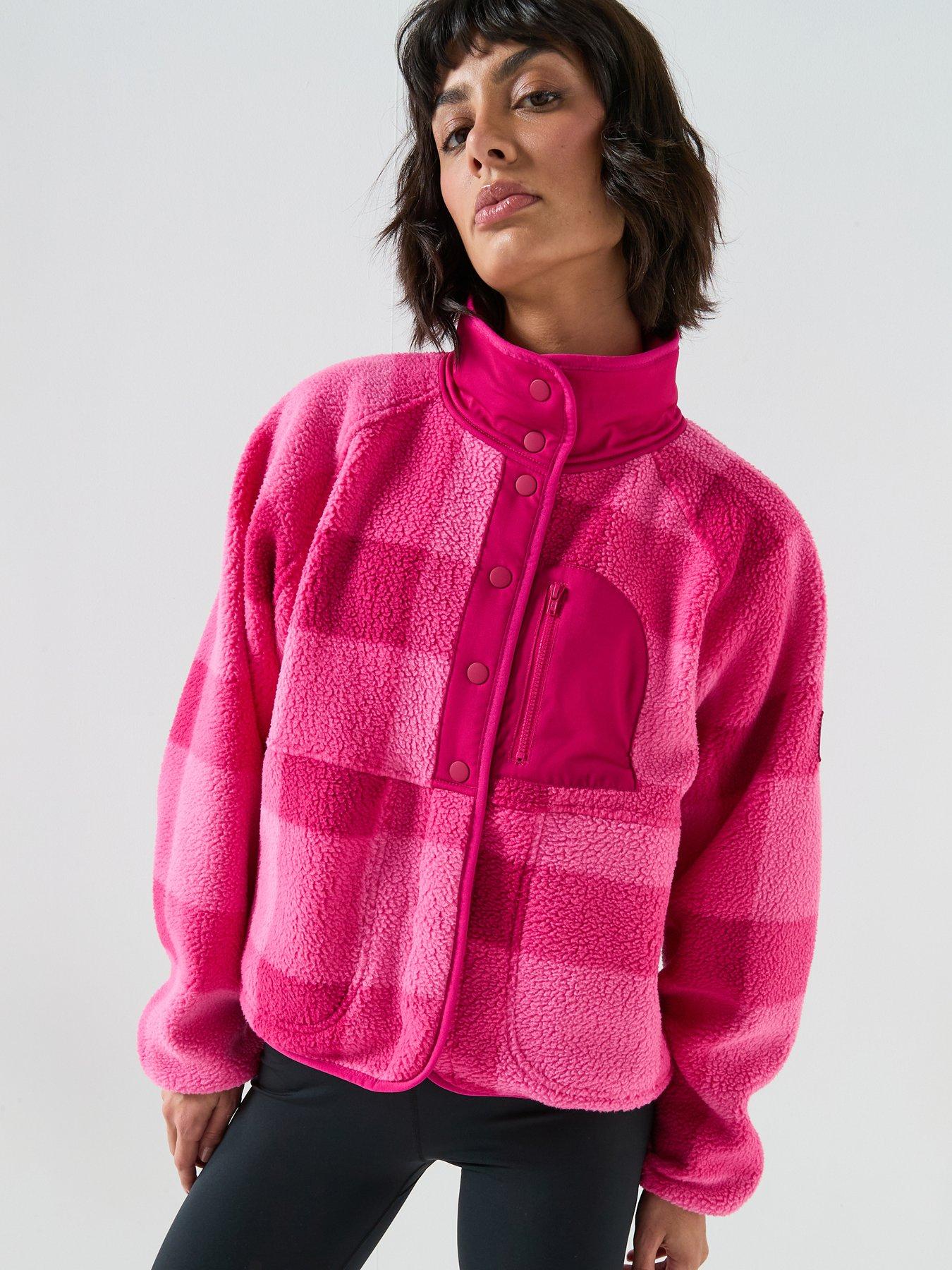 Gym + Coffee Womens Training Horizon Layer Up Full Snap - Pink