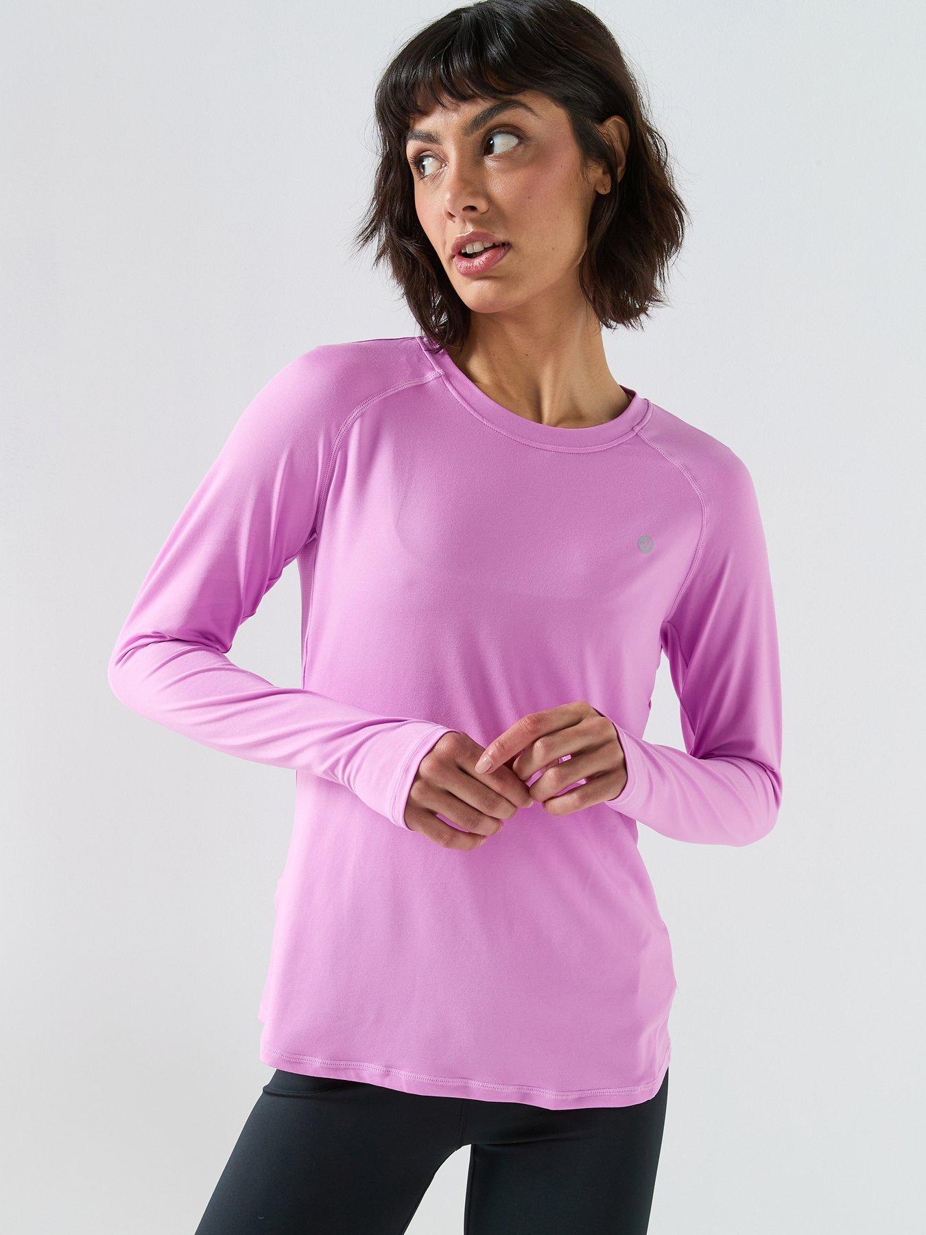 Gym + Coffee Womens Training Relentless Long Sleeve T-shirt - Pink
