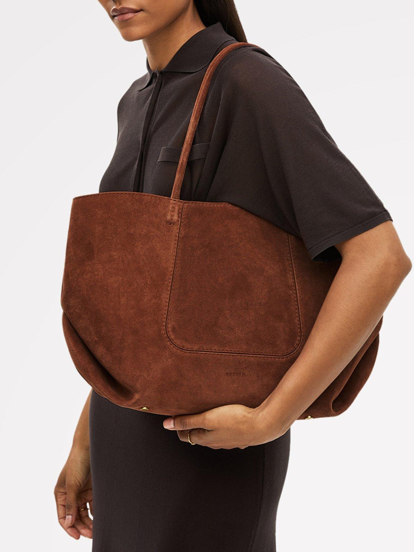 Image 2 of 6 of Radley The Compton Suede Medium Ziptop Shoulder Bag - Russet Brown