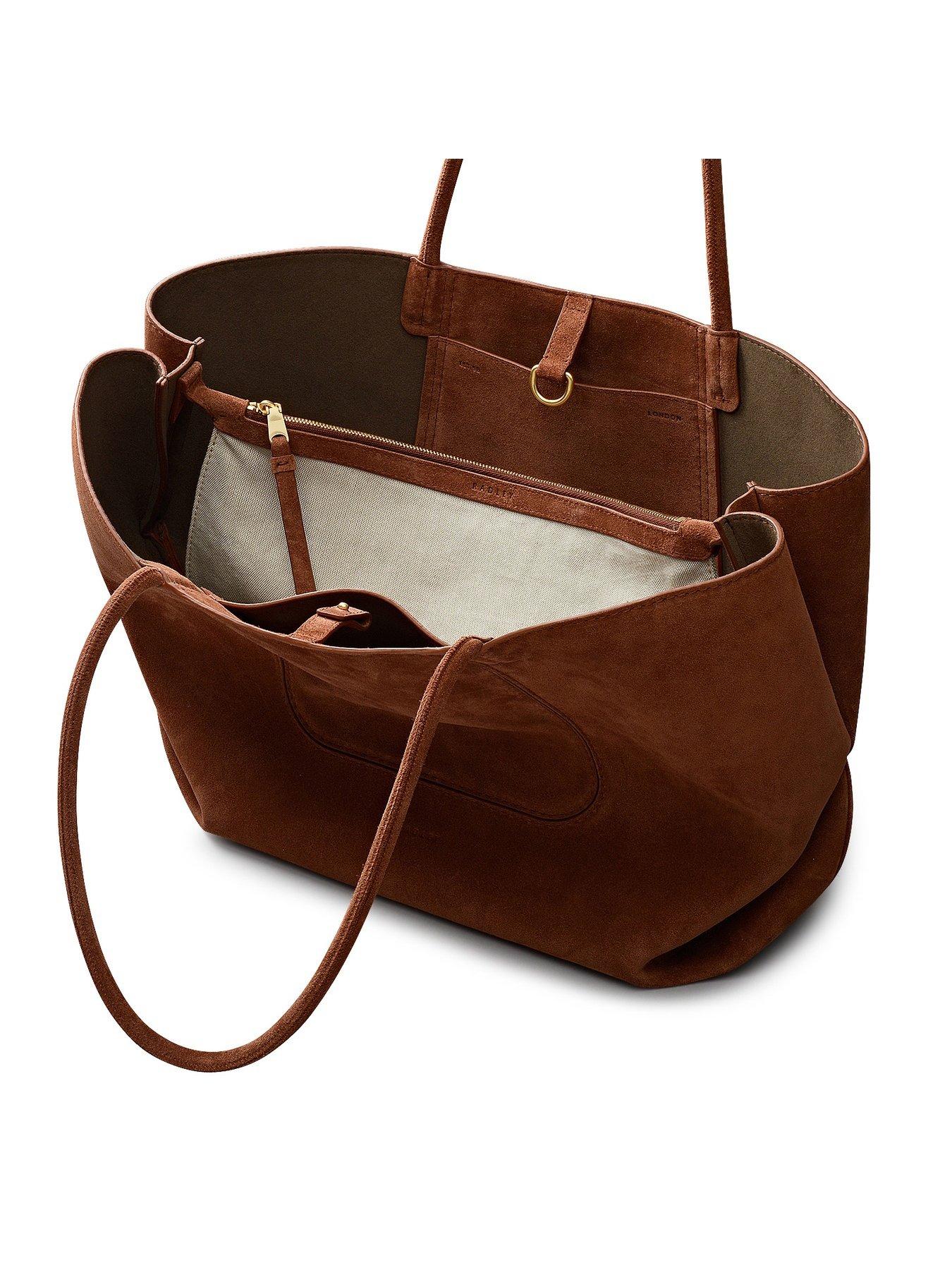 Image 4 of 6 of Radley The Compton Suede Medium Ziptop Shoulder Bag - Russet Brown