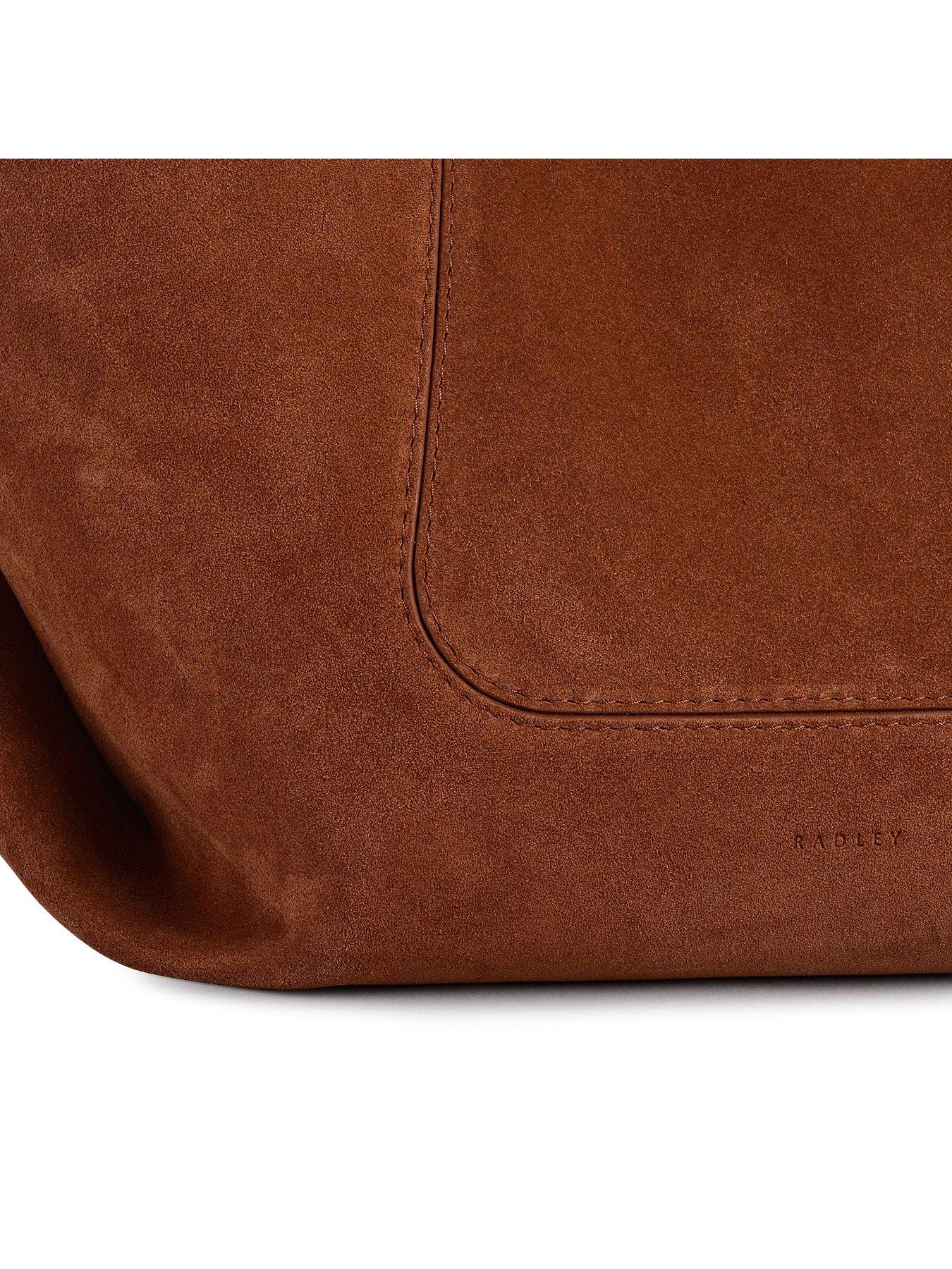 Image 6 of 6 of Radley The Compton Suede Medium Ziptop Shoulder Bag - Russet Brown