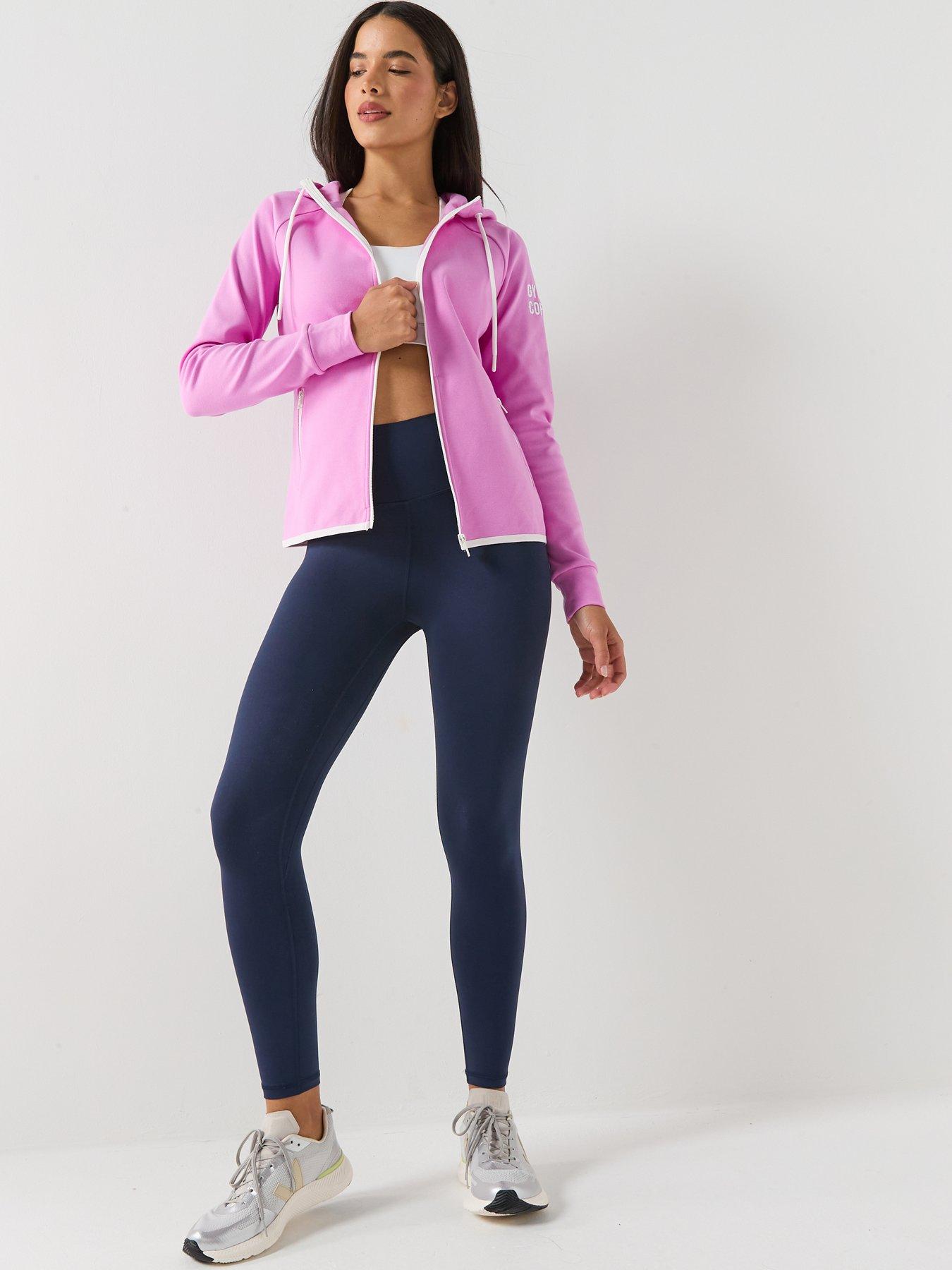 Image 3 of 6 of Gym + Coffee Womens Training Chill Zip Hoodie - Pink