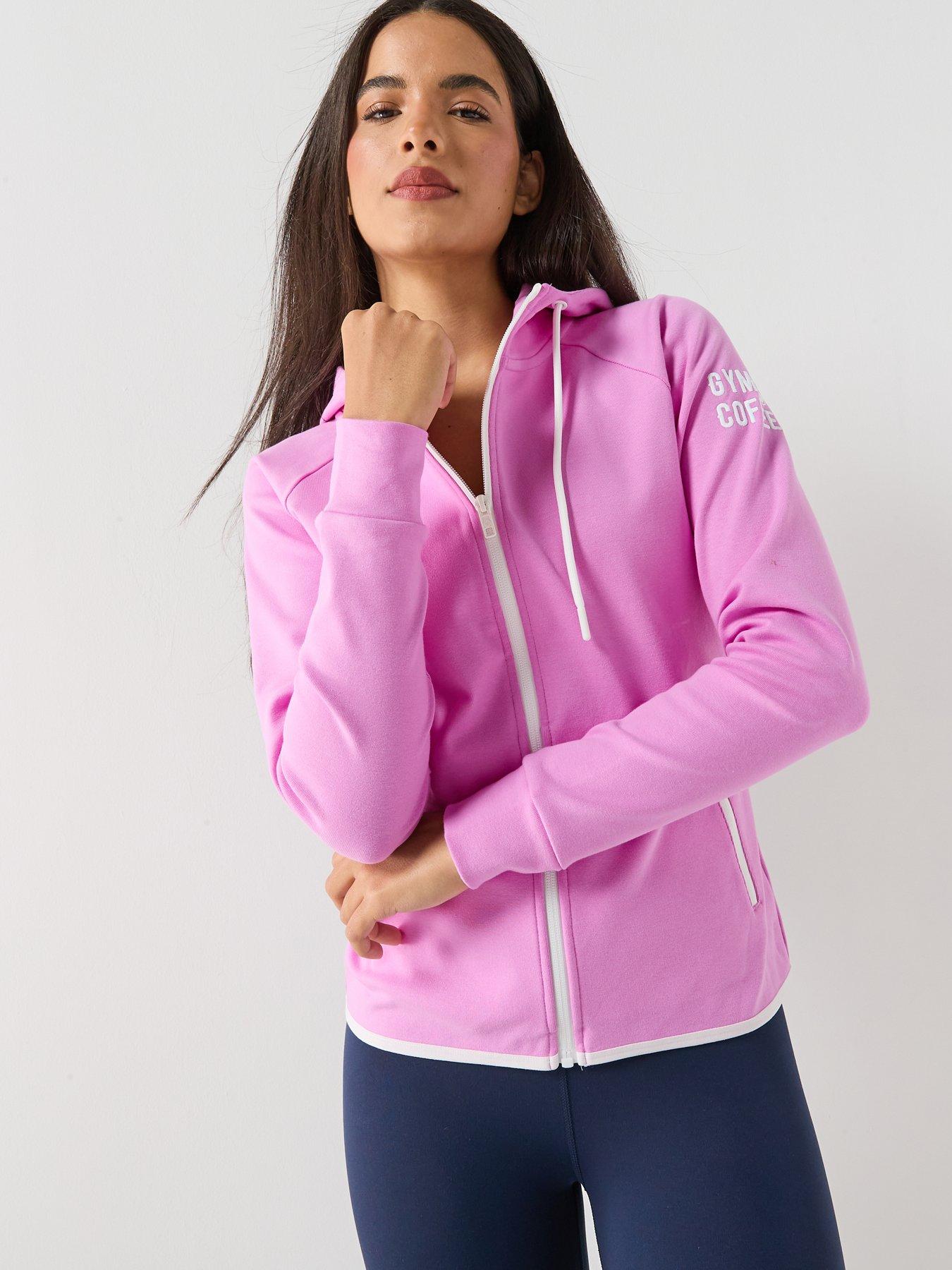 Image 5 of 6 of Gym + Coffee Womens Training Chill Zip Hoodie - Pink