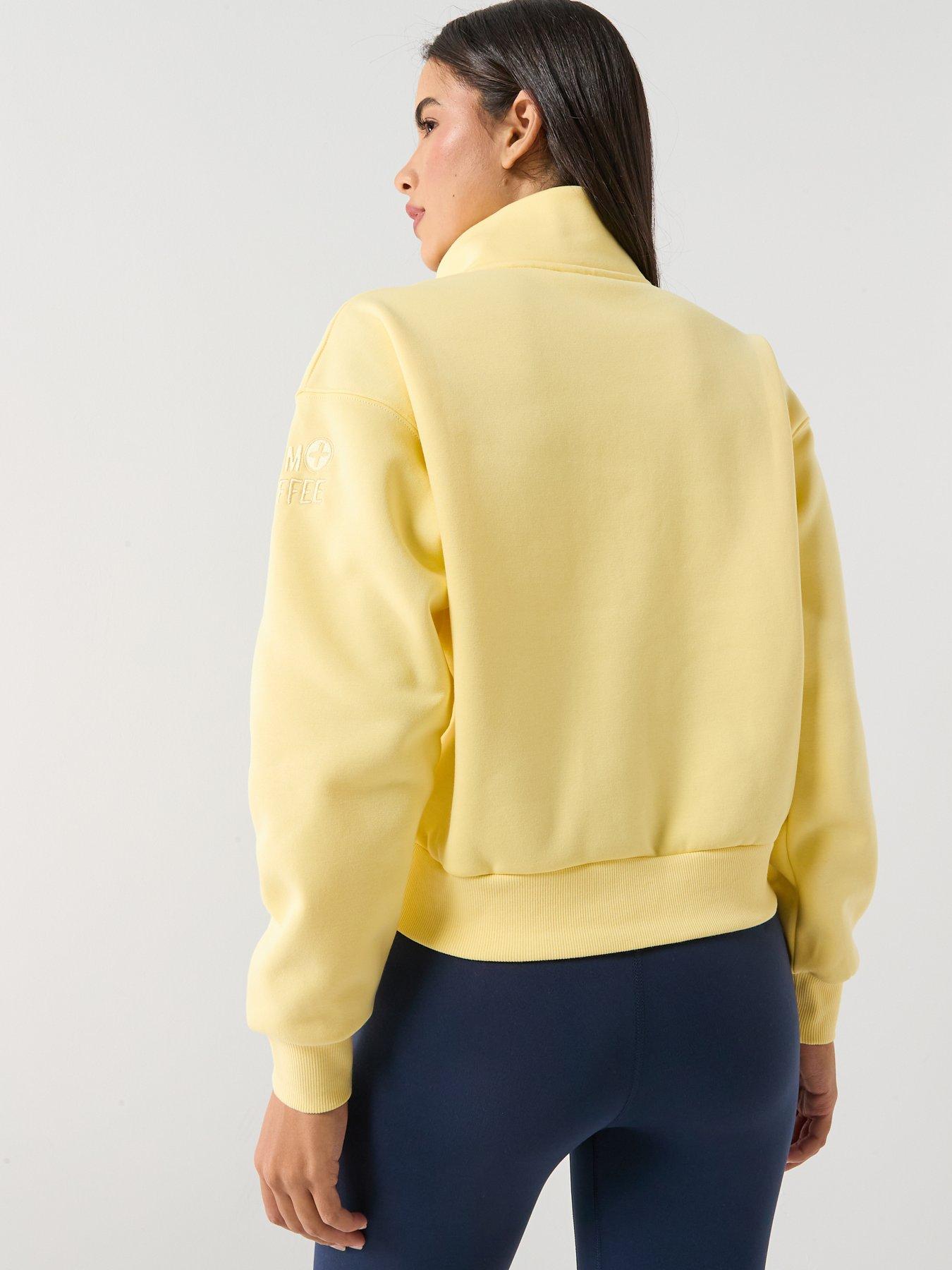 Image 2 of 6 of Gym + Coffee Womens Training Urban Snap Collar Sweatshirt - Yellow