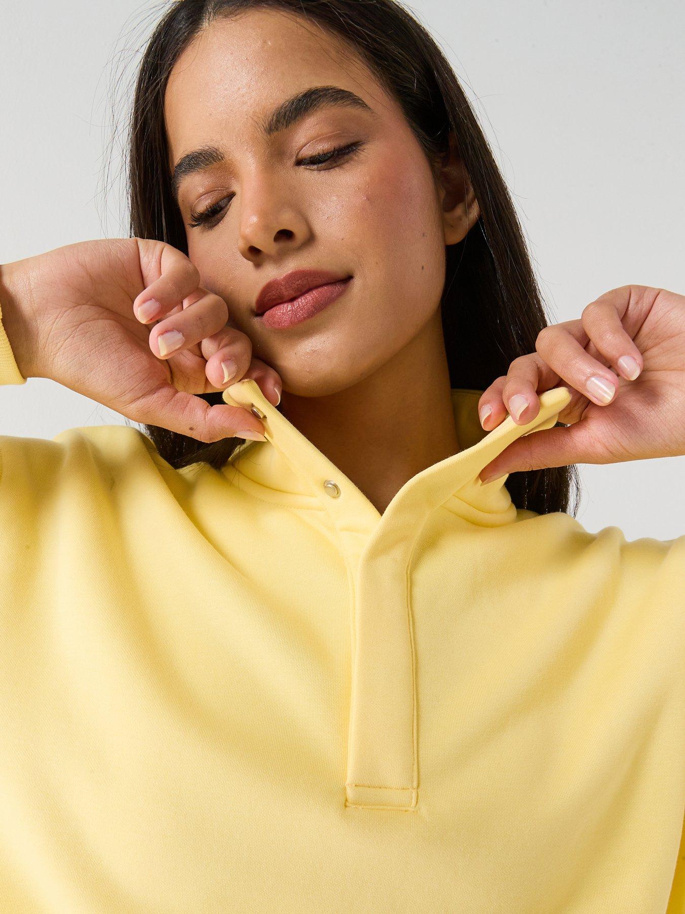 Image 5 of 6 of Gym + Coffee Womens Training Urban Snap Collar Sweatshirt - Yellow
