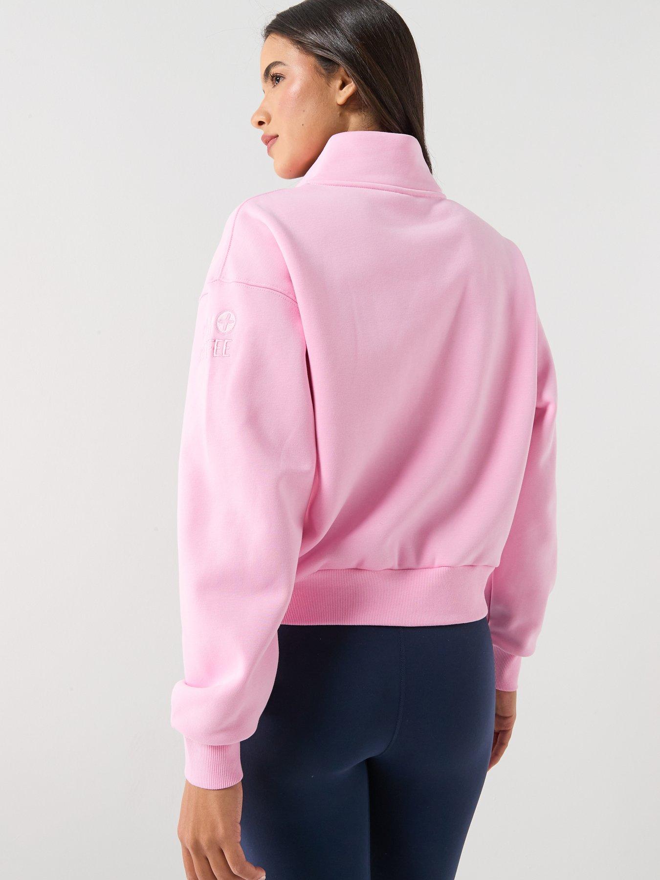 Image 2 of 6 of Gym + Coffee Womens Training Urban Snap Collar Sweatshirt - Pink
