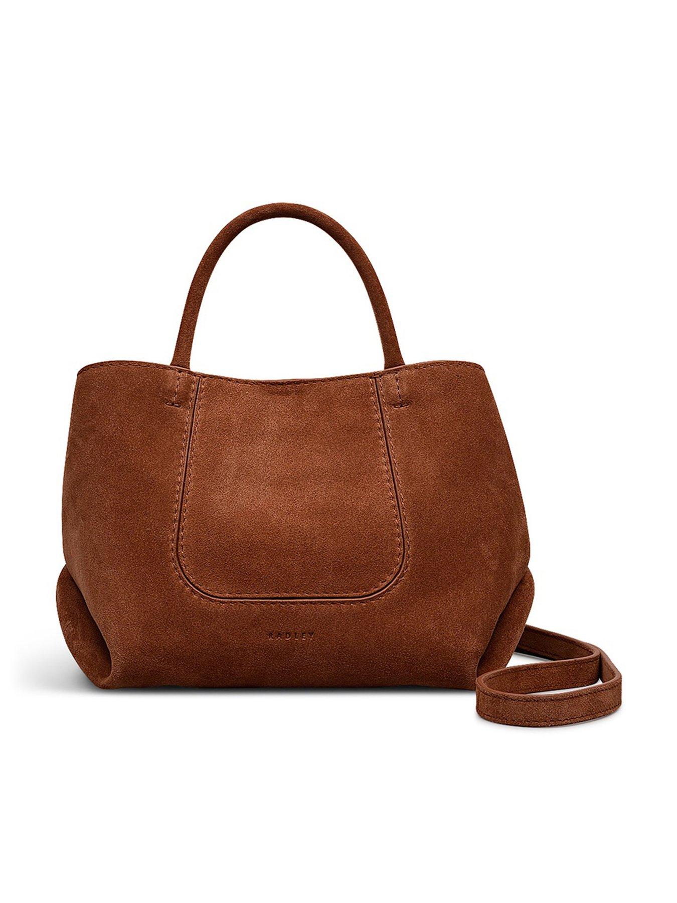 Radley The Compton Suede Small Ziptop Grab Russet Bag - Brown