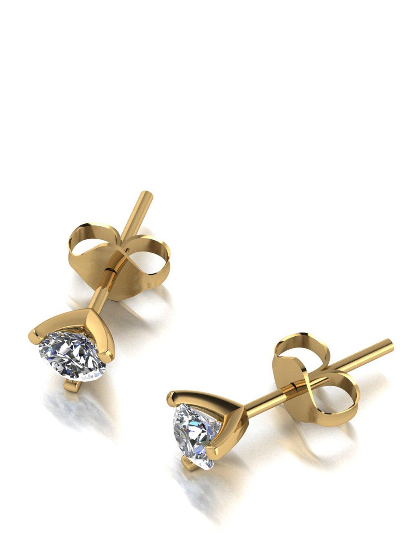 Moissanite 9ct Yellow Gold 0.50ct total Moissanite Stud Earrings