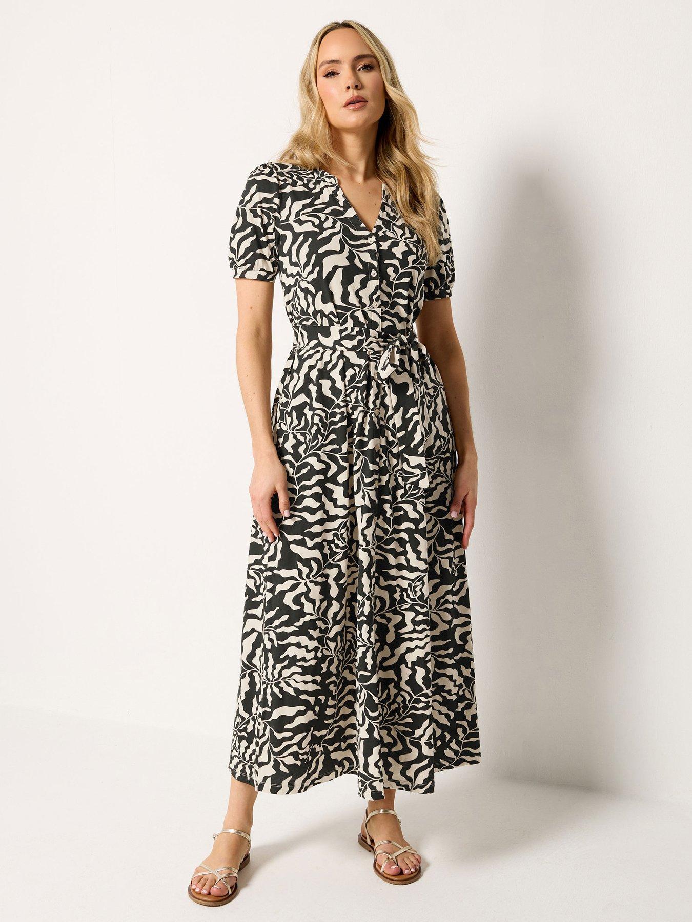 Long Tall Sally Belted A-Line Midaxi Dress - Brown