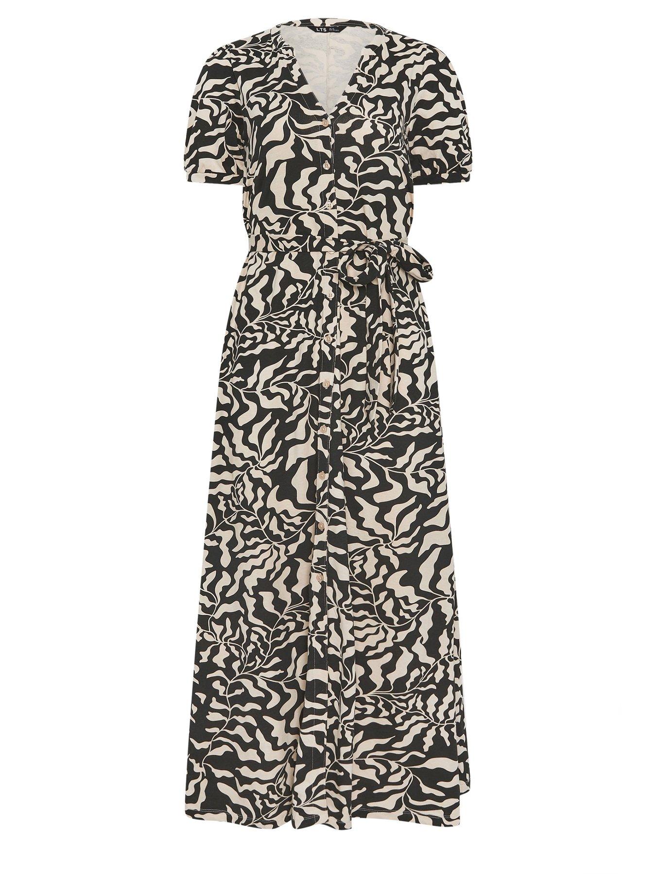 chinese dress ladies A-Line Midaxi Dress in Zigzag Pattern in White and Blue main image 1