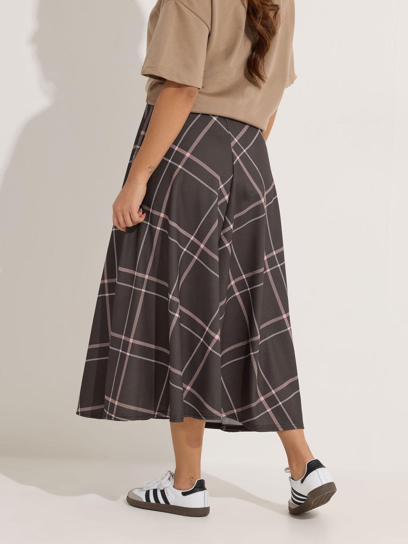 PixieGirl Petite Check Midaxi Skirt - Pink | Very