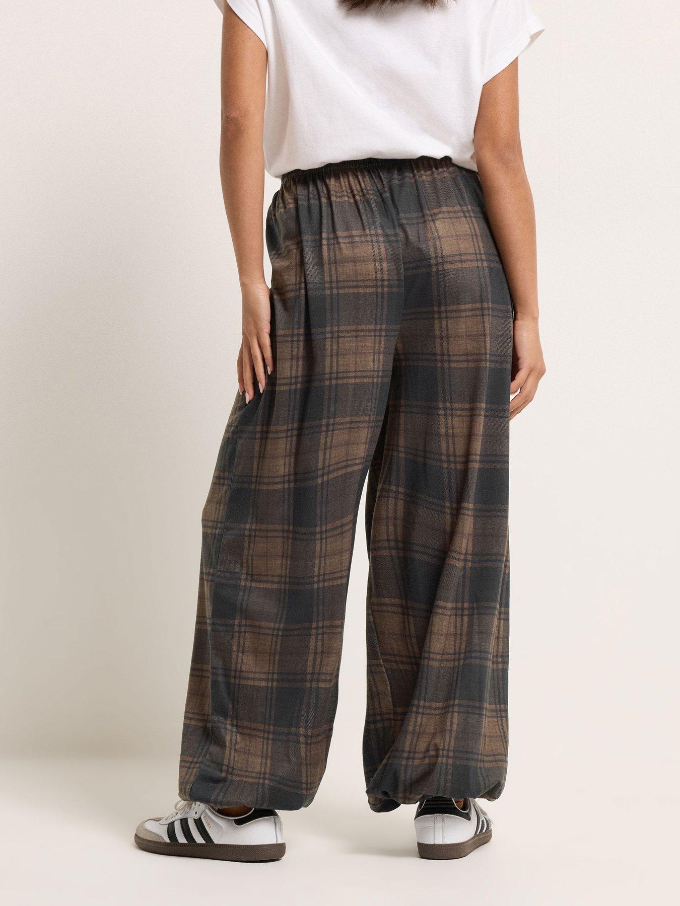 Image 2 of 4 of PixieGirl Petite Large Check Balloon Trousers