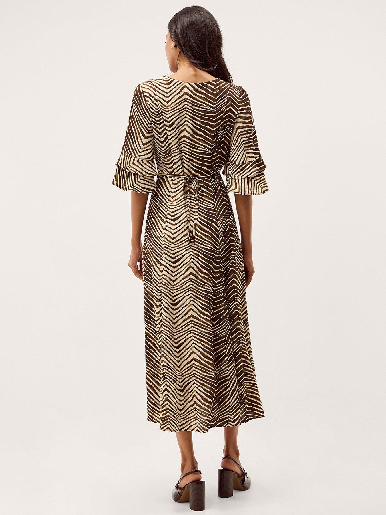 Image 2 of 5 of Monsoon Pippa Animal Print Midi Dress - Multi