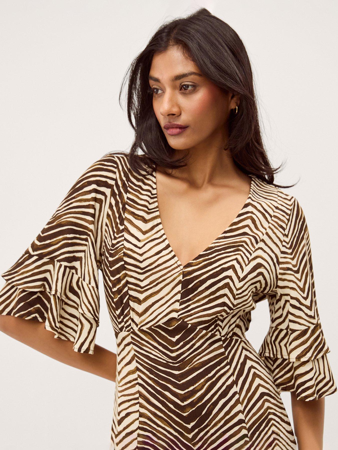 Image 4 of 5 of Monsoon Pippa Animal Print Midi Dress - Multi
