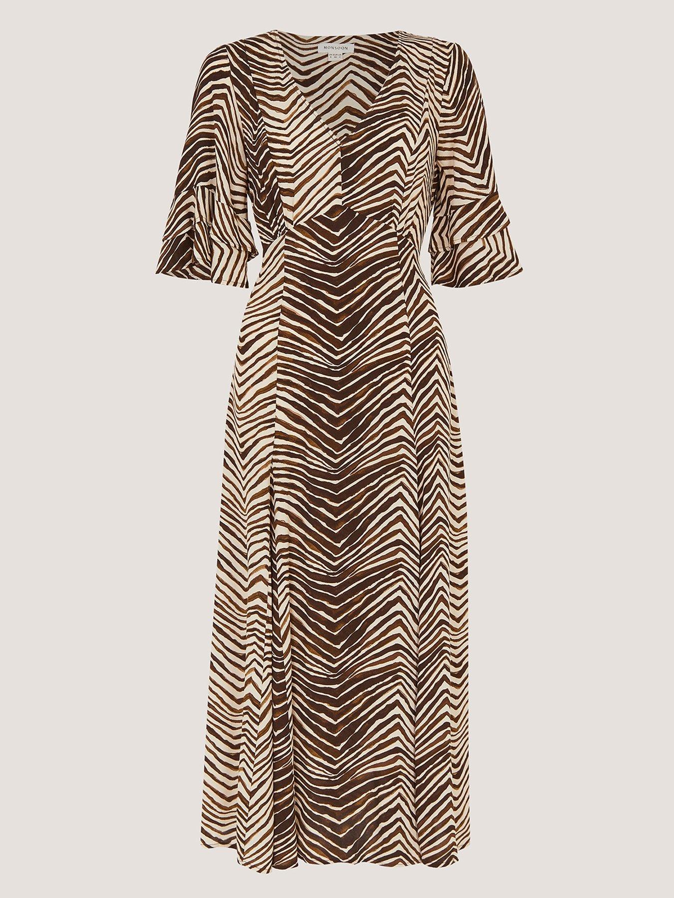 Image 5 of 5 of Monsoon Pippa Animal Print Midi Dress - Multi