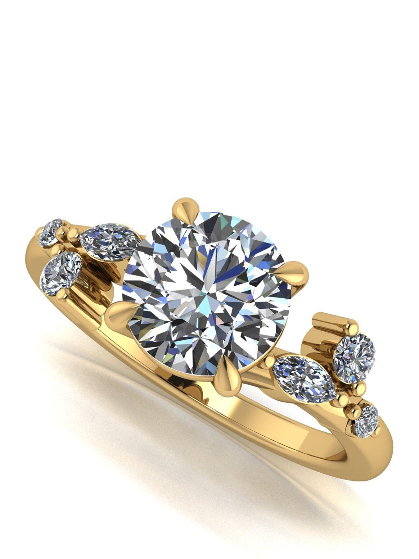 Moissanite 9ct Gold Lady Lynsey 2.40ct total Moissanite Solitaire Ring